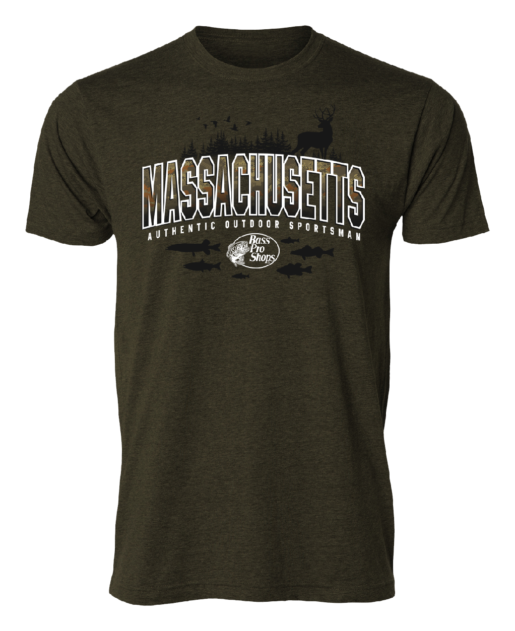 Image of Bass Pro Shops Varsity Camo Short-Sleeve T-Shirt for Men - MA/Olive