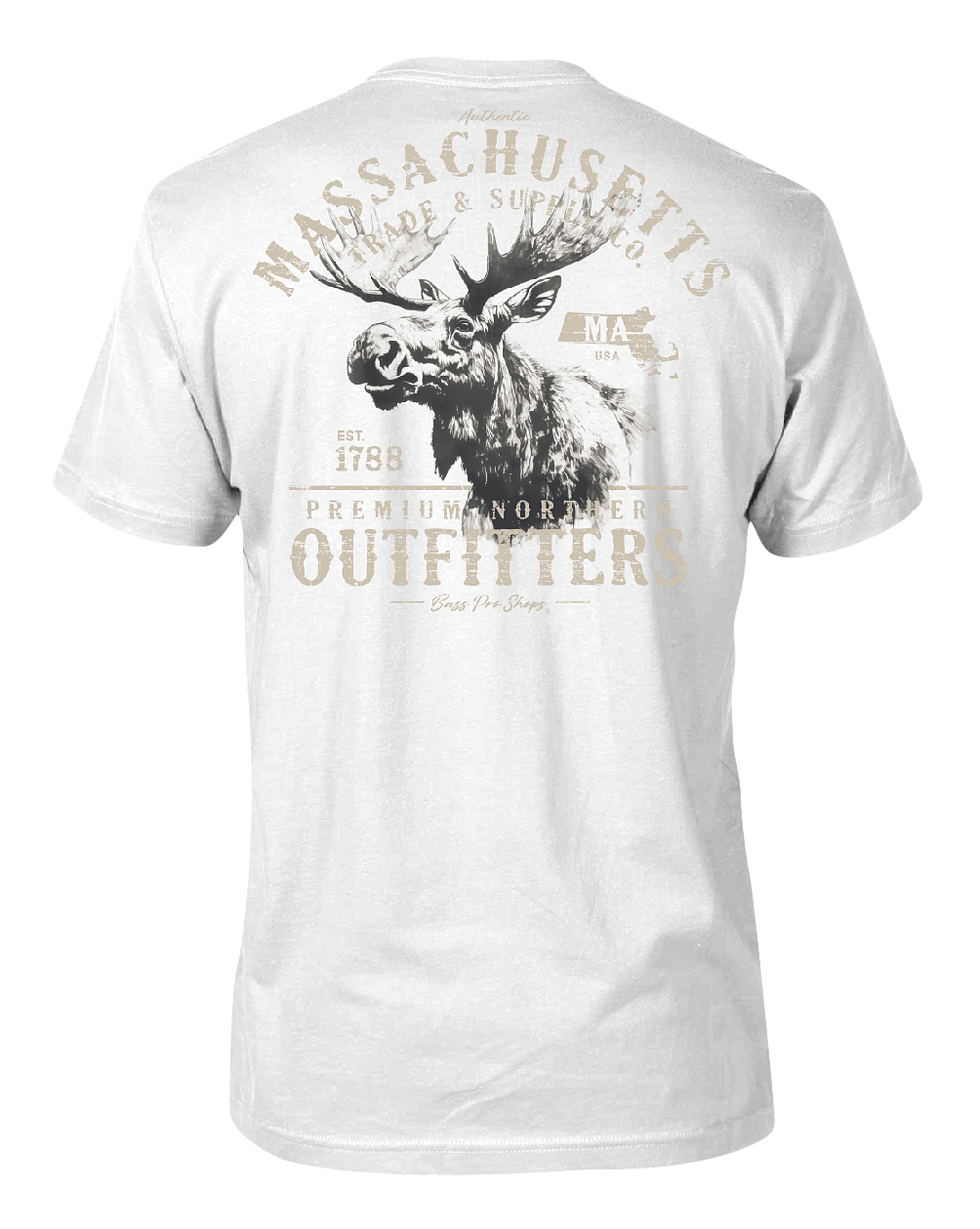 Image of Bass Pro Shops Outfitters Short-Sleeve T-Shirt for Men - MA/White