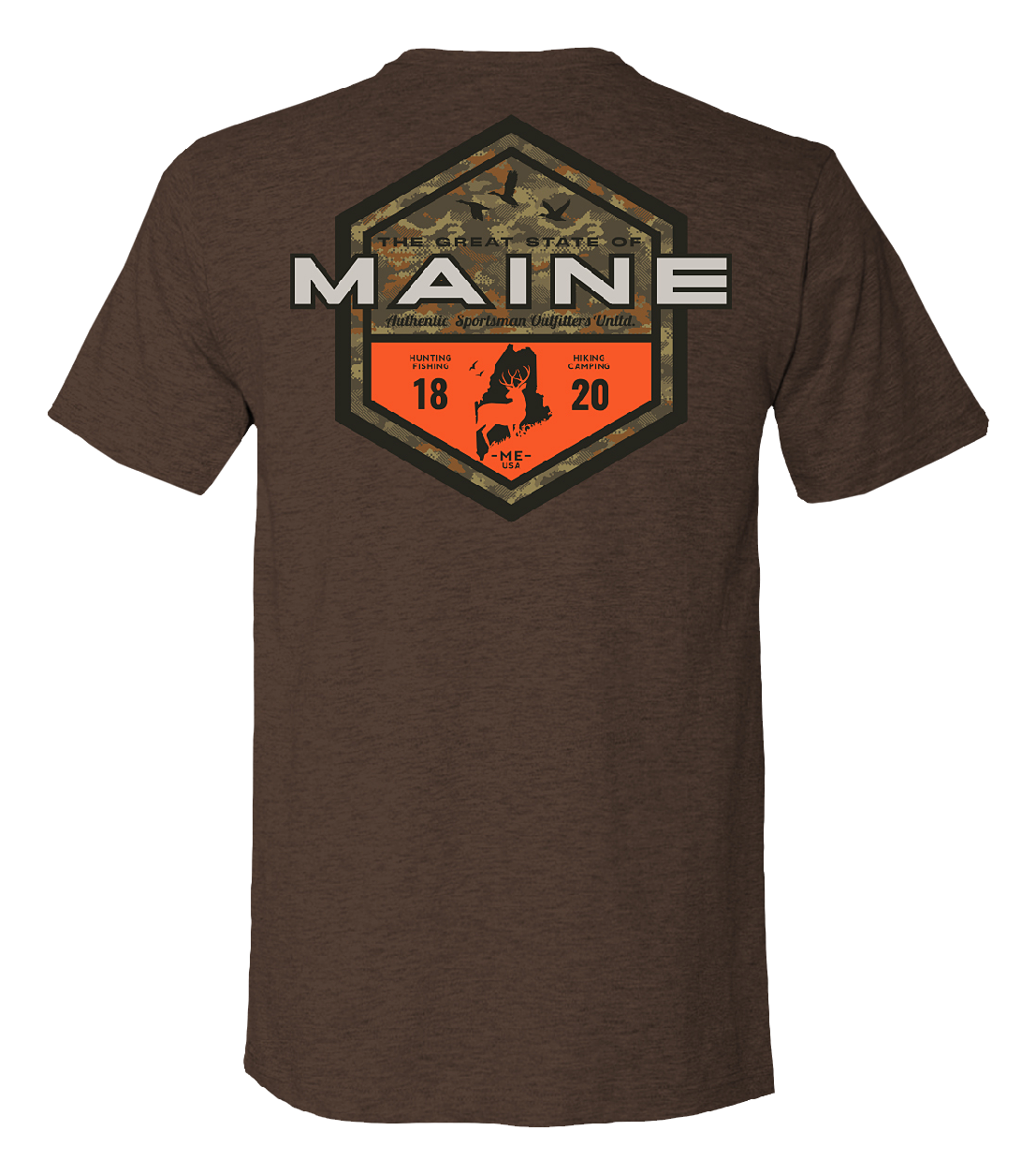 Image of Bass Pro Shops Sportsman's Badge Short-Sleeve T-Shirt for Men - ME/Heather Brown