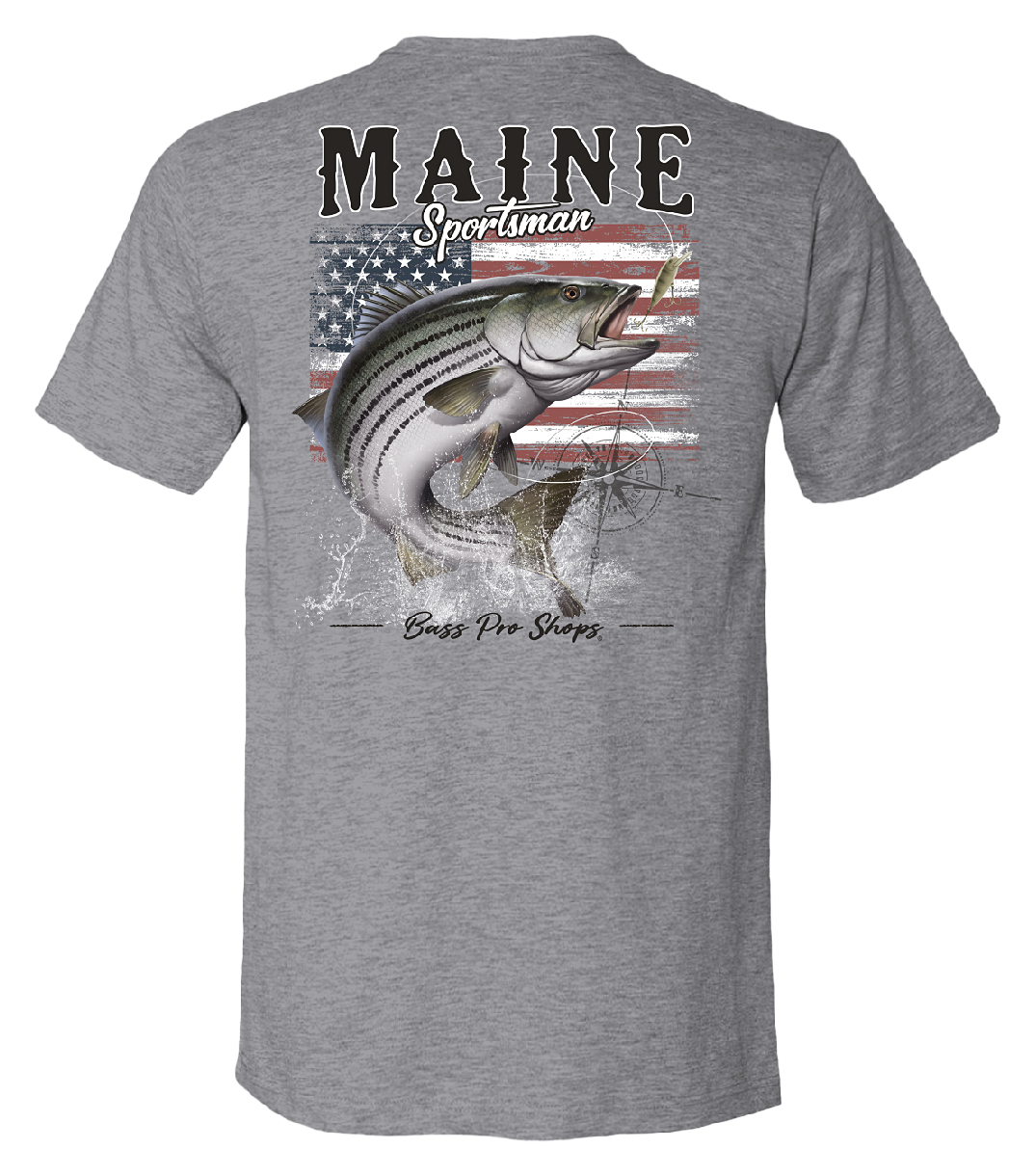 Image of Bass Pro Shops Fish Flag Short-Sleeve T-Shirt for Men - ME/Heather Gray