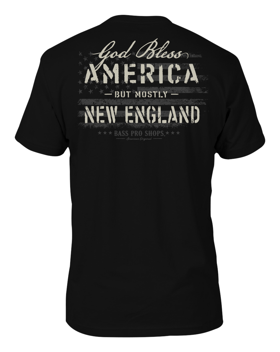 Image of Bass Pro Shops God Bless State Short-Sleeve T-Shirt for Men - NE/Black - 2XL