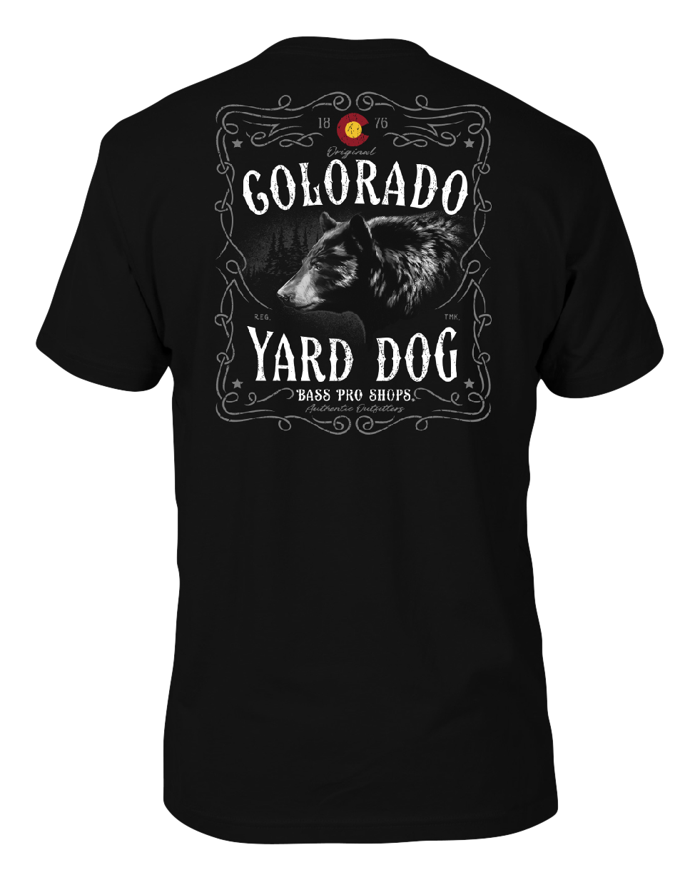 Image of Bass Pro Shops State Yard Dog Short-Sleeve T-Shirt for Men - CO/Black - L