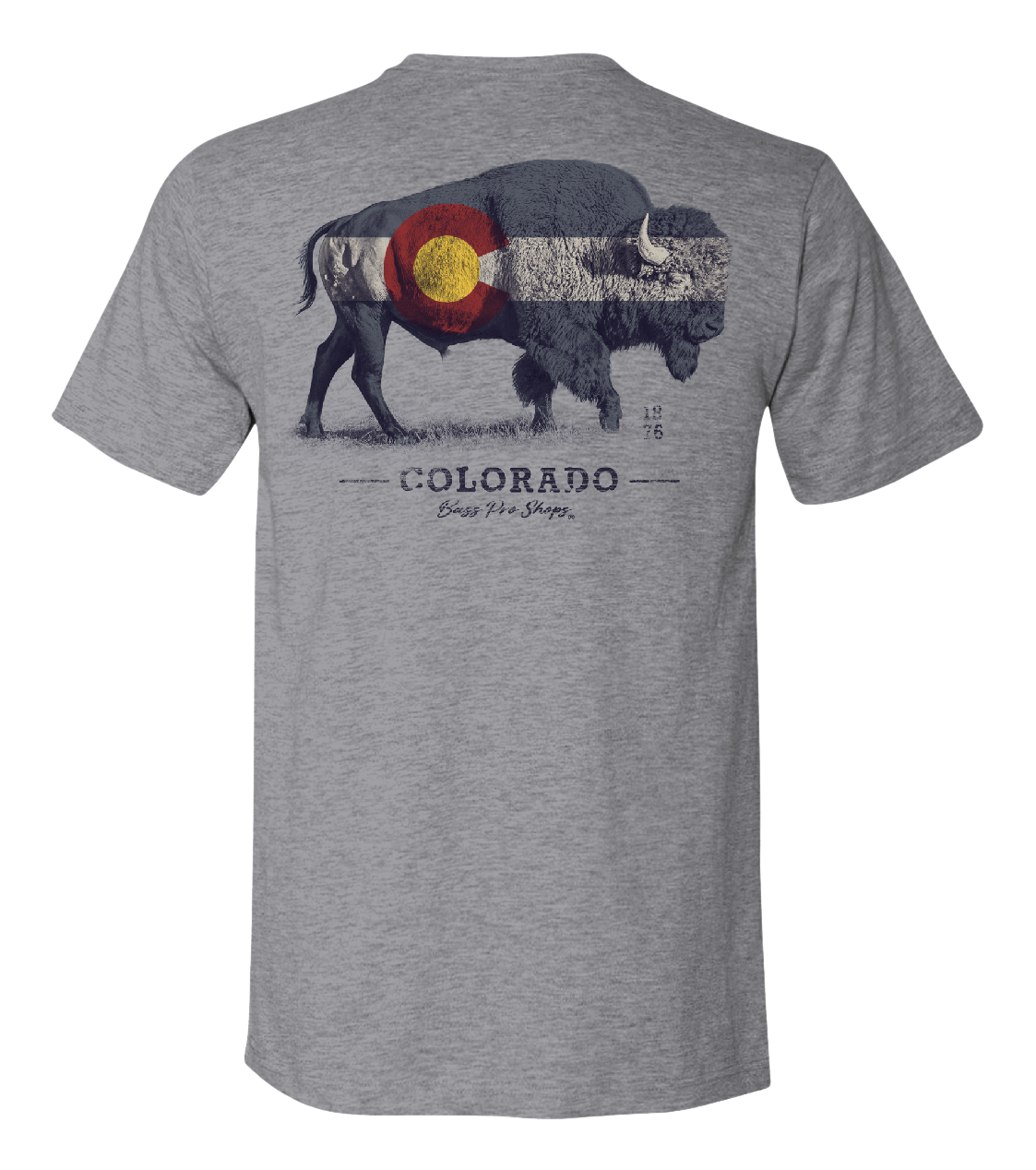 Image of Bass Pro Shops Buffalo Short-Sleeve T-Shirt for Men - CO/Heather Gray
