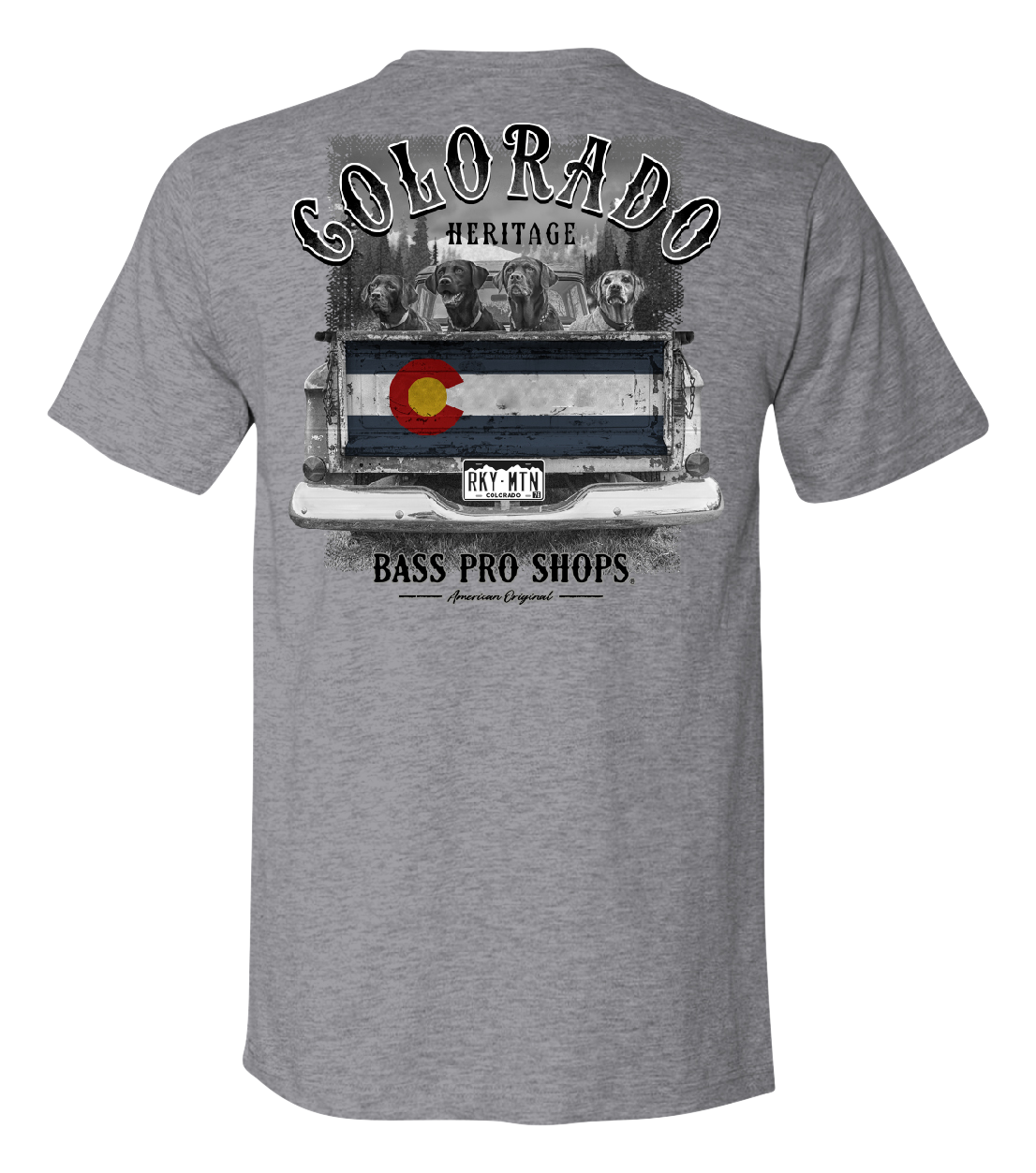 Image of Bass Pro Shops Heritage State Graphic Short-Sleeve Shirt for Men - CO/Heather Gray