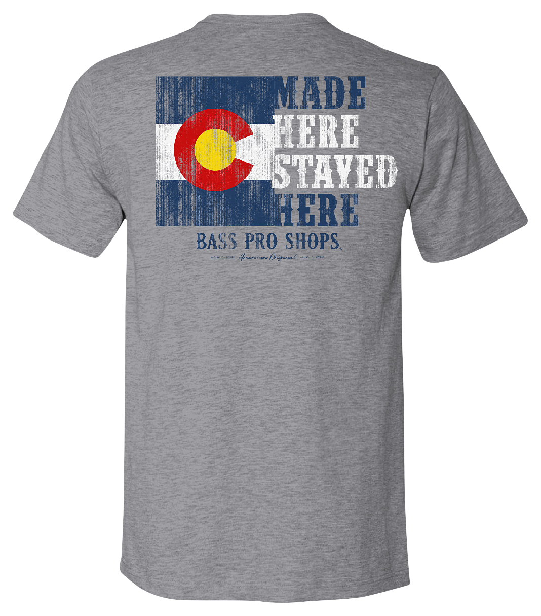 Image of Bass Pro Shops Made Here Graphic Short-Sleeve T-Shirt for Men - CO/Heather Gray