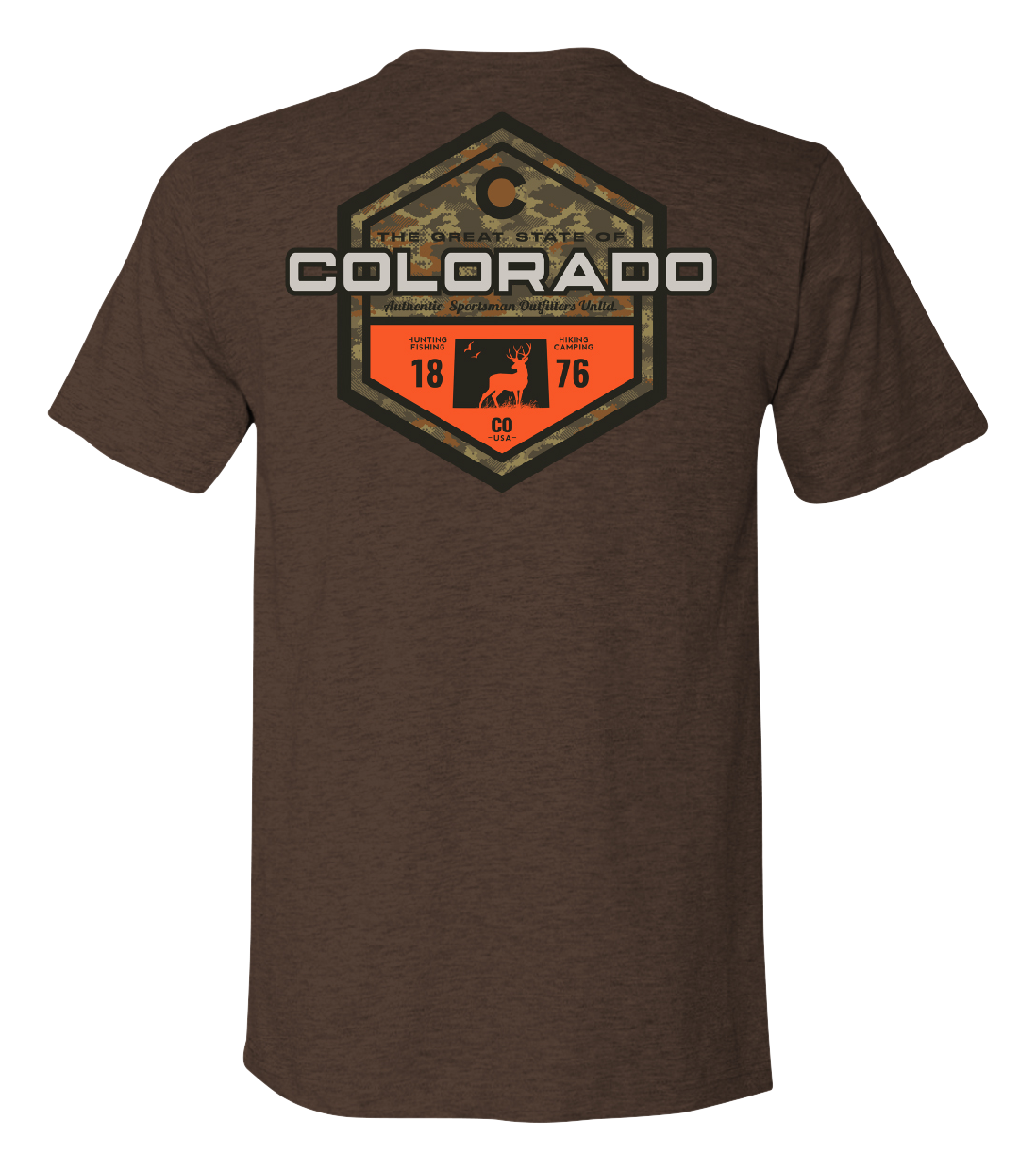 Image of Bass Pro Shops Sportsman's Badge Short-Sleeve T-Shirt for Men - CO/Heather Brown