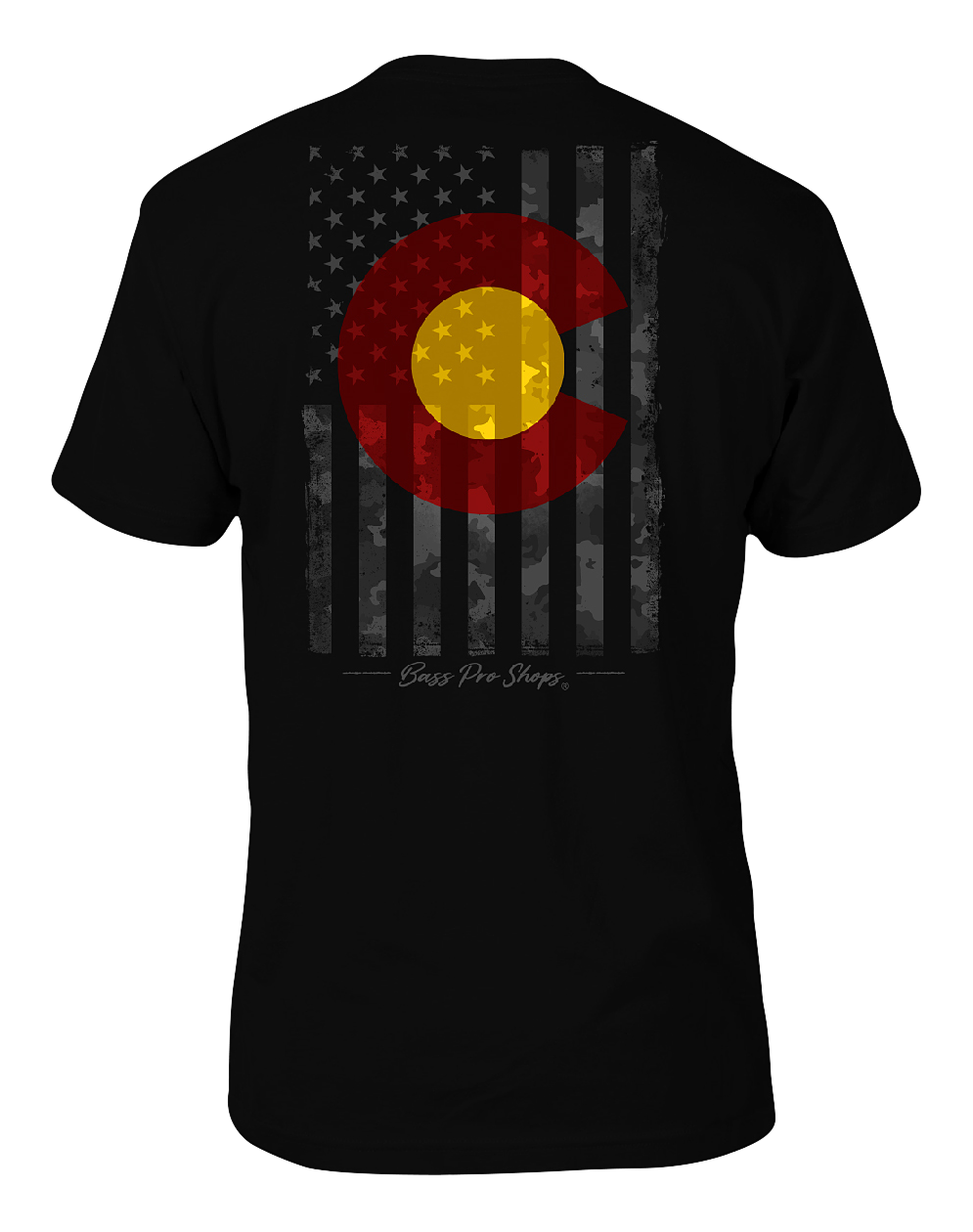 Image of Bass Pro Shops Camo Flag Short-Sleeve T-Shirt for Men - CO/Black - 2XL