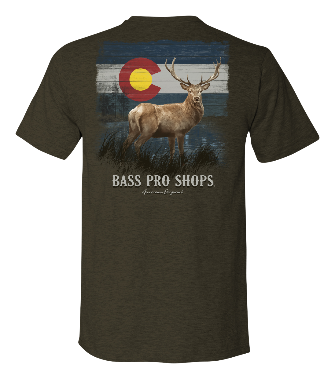 Bass Pro Shops Deer Flag State Graphic Short-Sleeve T-Shirt for Men