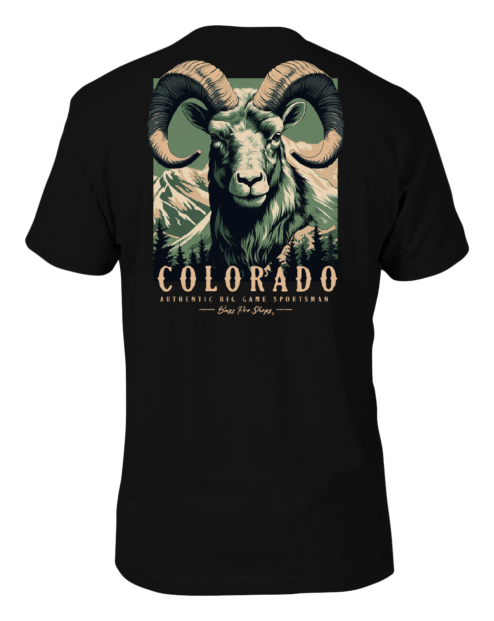 Image of Bass Pro Shops Ram Poster Short-Sleeve T-Shirt for Men - CO/Black - 2XL