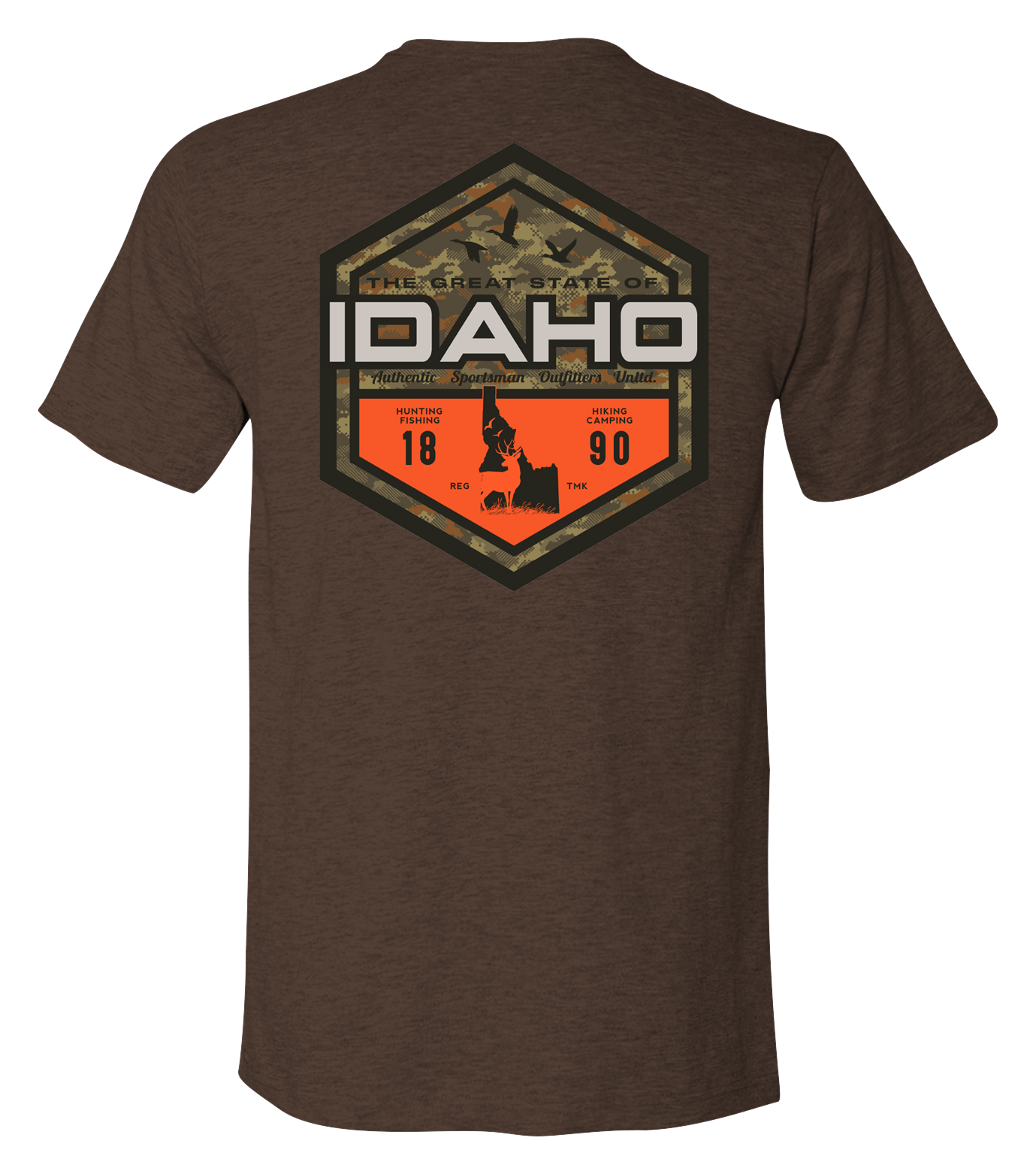 Image of Bass Pro Shops Sportsman's Badge Short-Sleeve T-Shirt for Men - ID/Heather Brown