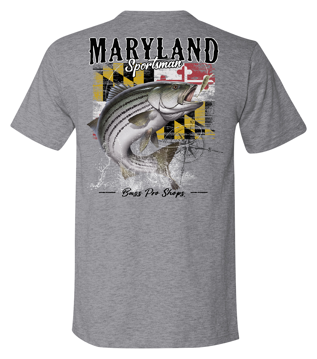Image of Bass Pro Shops Fish Flag Short-Sleeve T-Shirt for Men - MD/Heather Gray