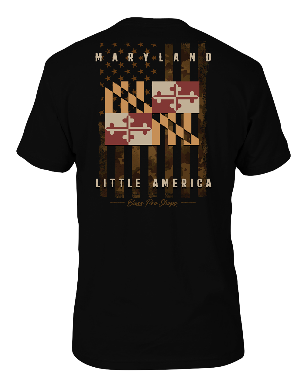 Image of Bass Pro Shops Camo Flag Short-Sleeve T-Shirt for Men - MD/Black - L