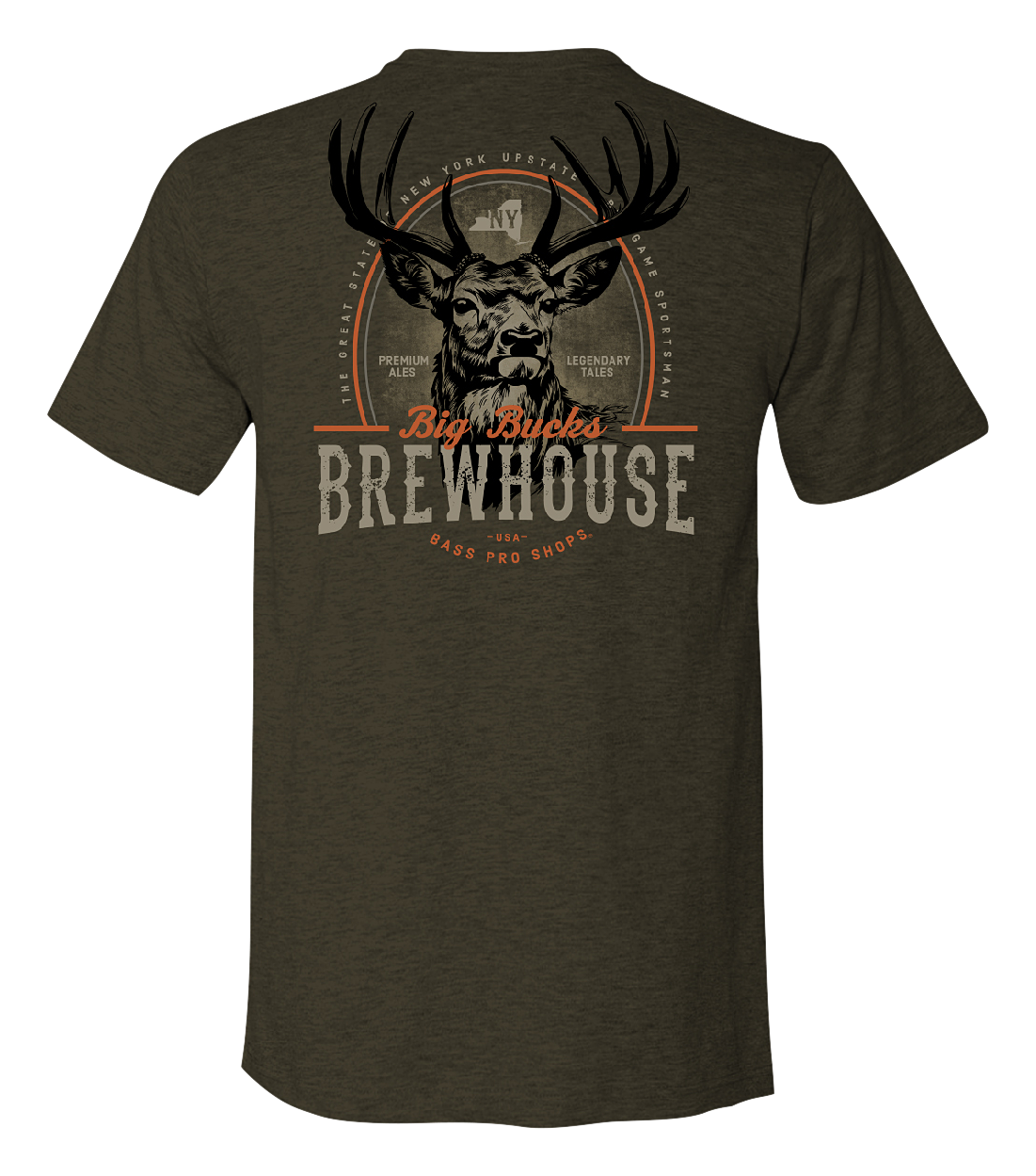 Image of Bass Pro Shops Big Bucks Brewhouse Short-Sleeve T-Shirt for Men - NY/Olive - L