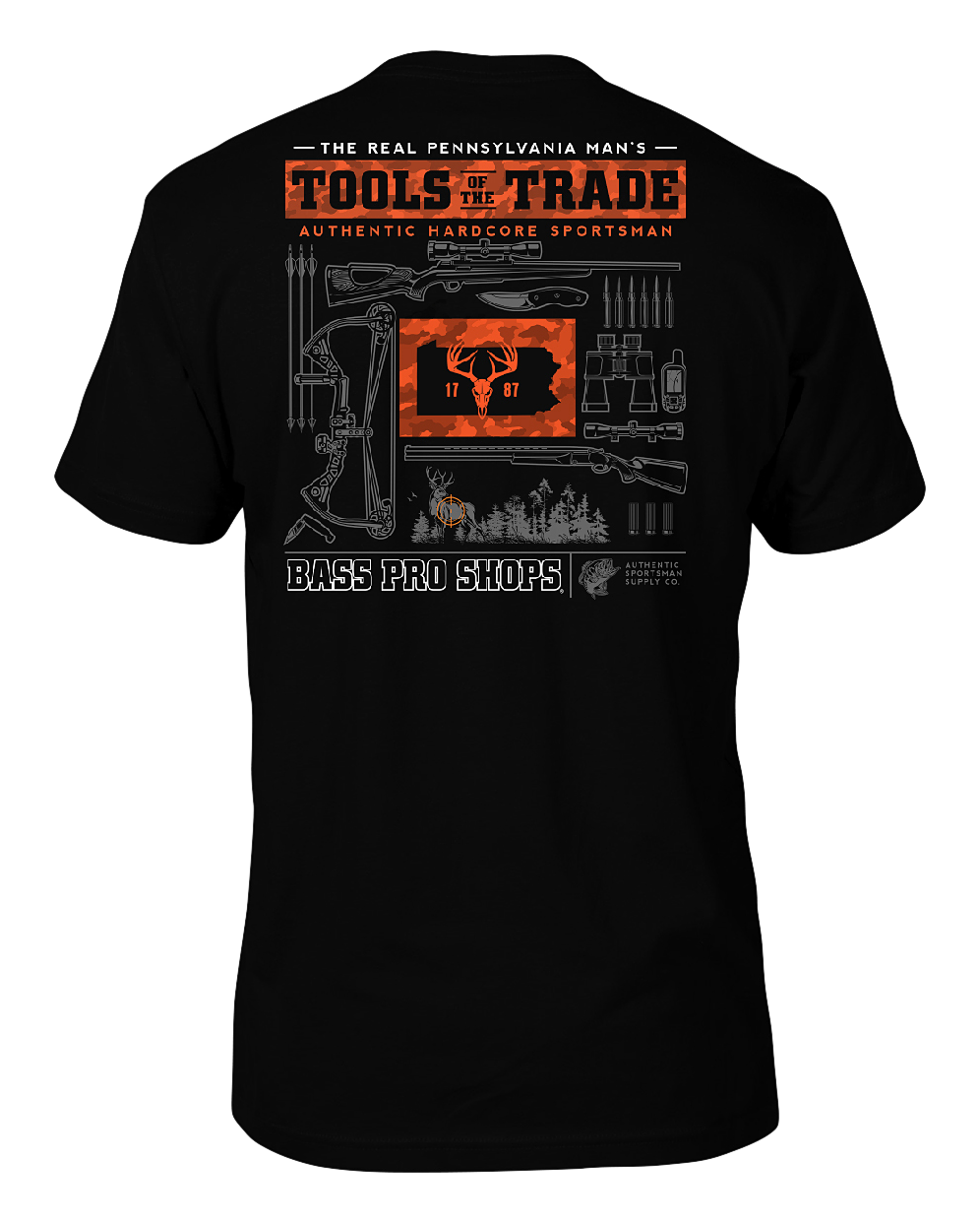 Image of Bass Pro Shops Tools of the Trade Short-Sleeve T-Shirt for Men - Black - Pennsylvania