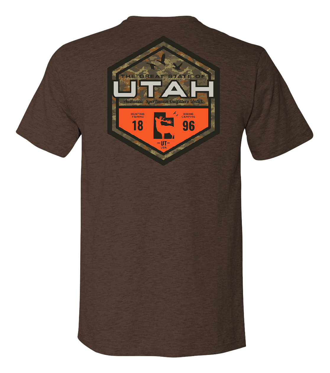 Image of Bass Pro Shops Sportsman's Badge Short-Sleeve T-Shirt for Men - UT/Heather Brown