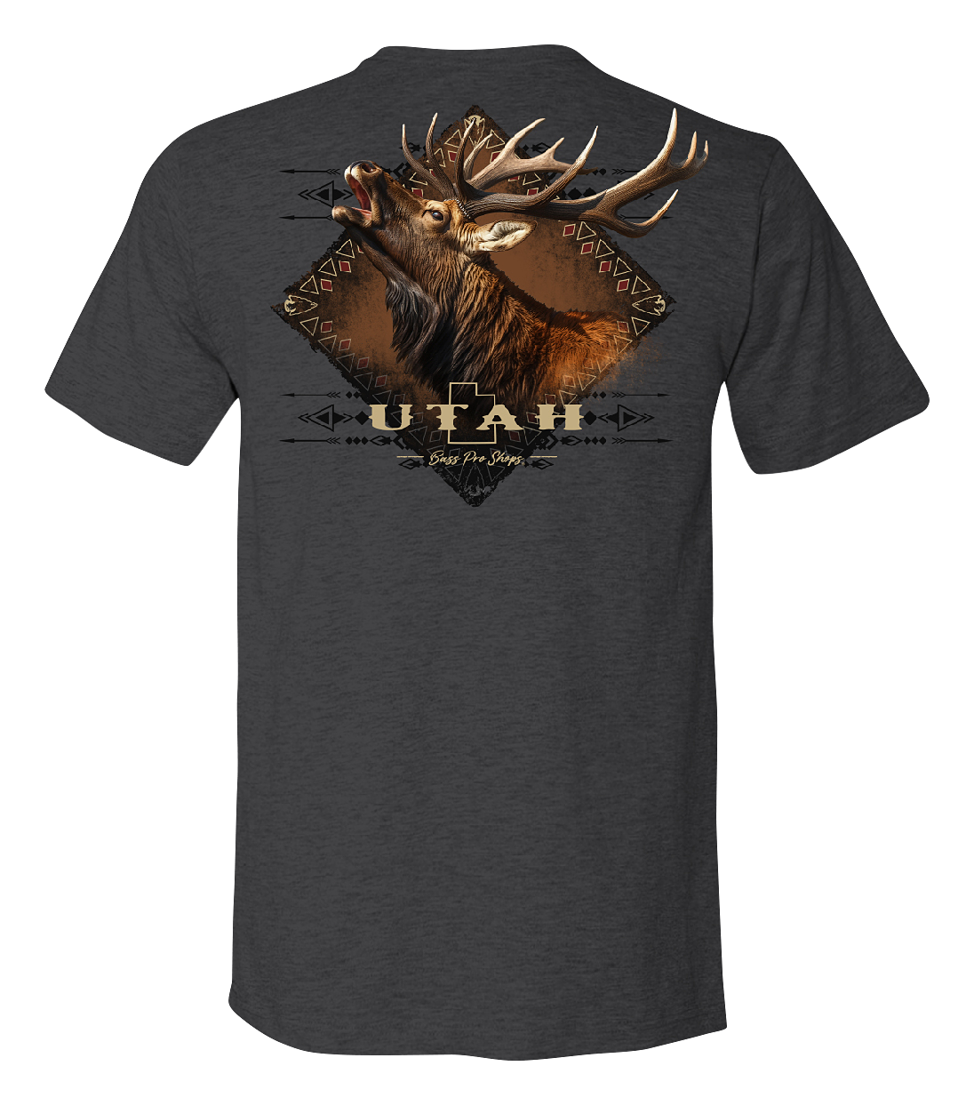Image of Bass Pro Shops Elk Portrait Short-Sleeve T-Shirt for Men - UT/Charcoal