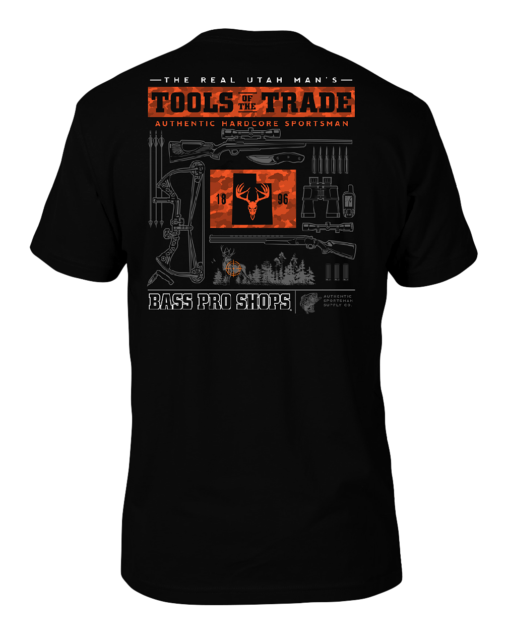 Image of Bass Pro Shops Tools of the Trade Short-Sleeve T-Shirt for Men - Black - Utah - 2XL