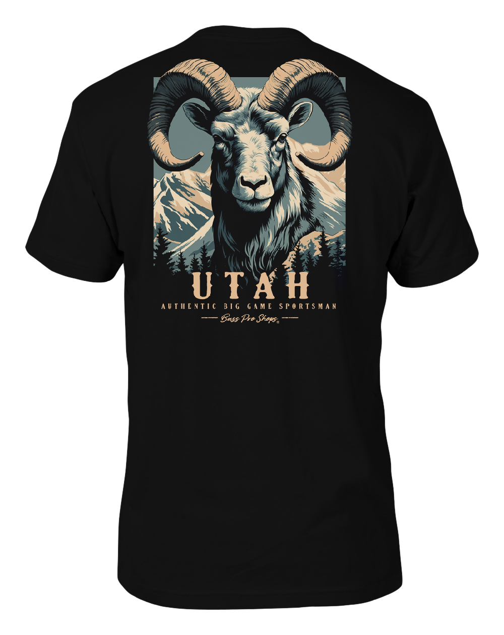 Image of Bass Pro Shops Ram Poster Short-Sleeve T-Shirt for Men - UT/Black - 2XL