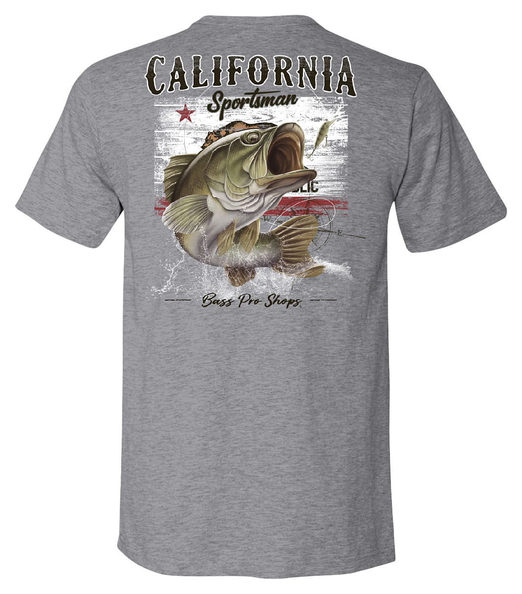 Image of Bass Pro Shops Fish Flag Short-Sleeve T-Shirt for Men - CA/Heather Gray