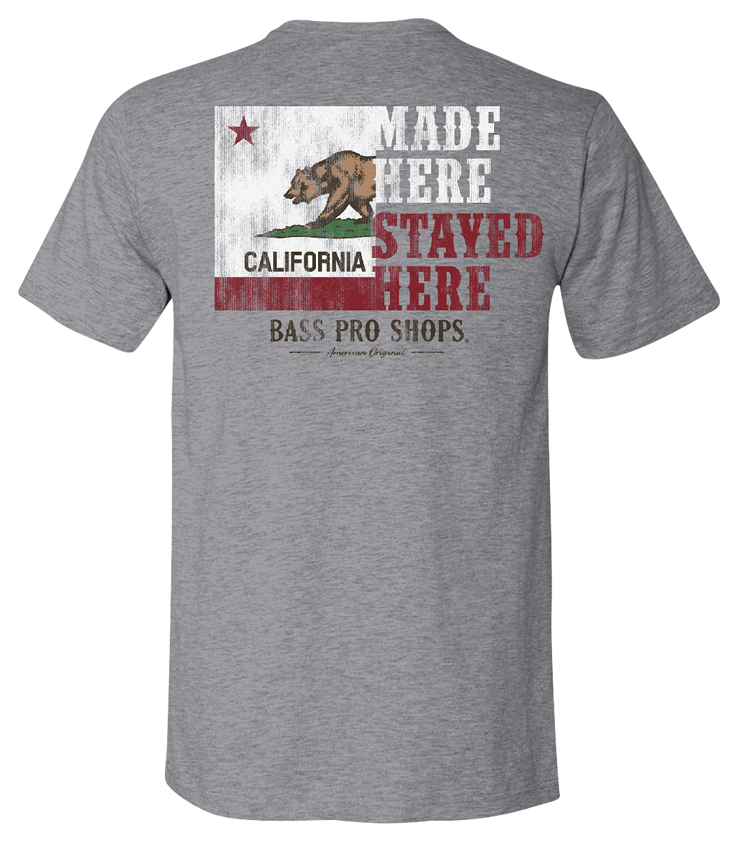 Image of Bass Pro Shops Made Here Graphic Short-Sleeve T-Shirt for Men - CA/Heather Gray
