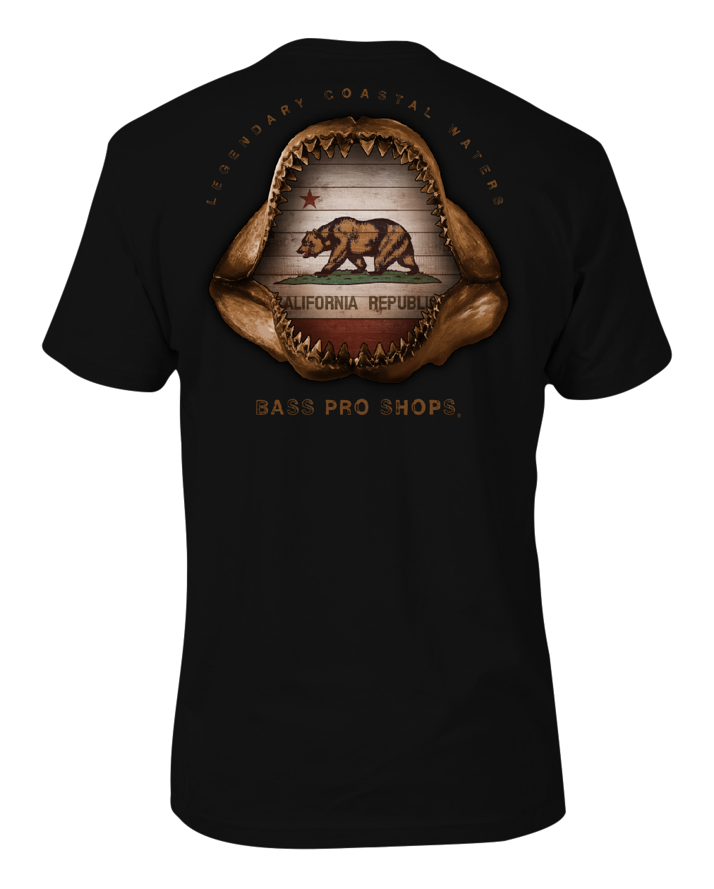 Image of Bass Pro Shops Legendary Coastal Waters Graphic Short-Sleeve T-Shirt for Men - CA/Black - XL