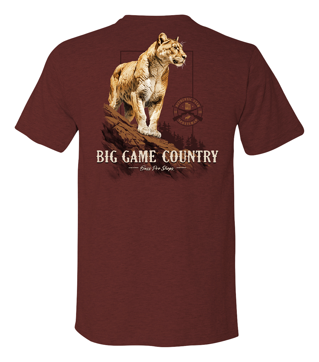 Image of Bass Pro Shops Big Game Country Short-Sleeve T-Shirt for Men - UT/Maroon Heather