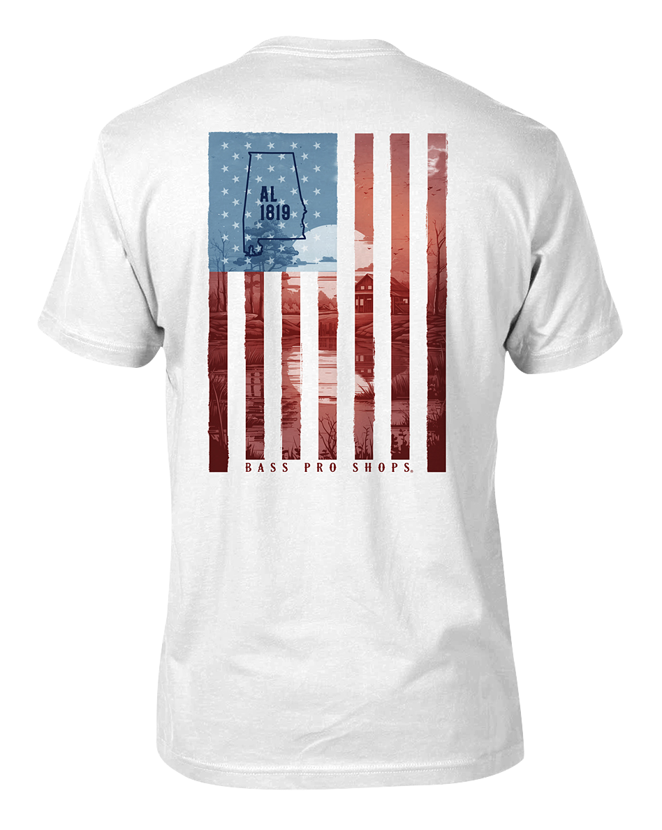 Image of Bass Pro Shops Blue Skies Flag State Graphic Short-Sleeve T-Shirt for Men - Alabama