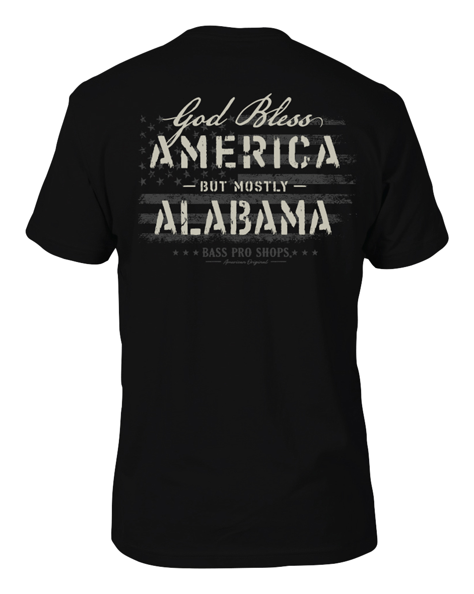 Image of Bass Pro Shops God Bless State Short-Sleeve T-Shirt for Men - AL/Black - 2XL