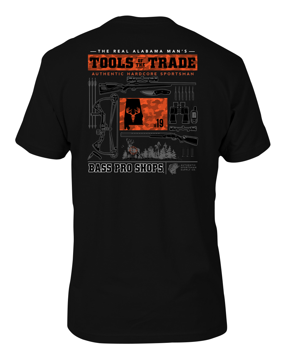 Image of Bass Pro Shops Tools of the Trade Short-Sleeve T-Shirt for Men - Black - Alabama - XL