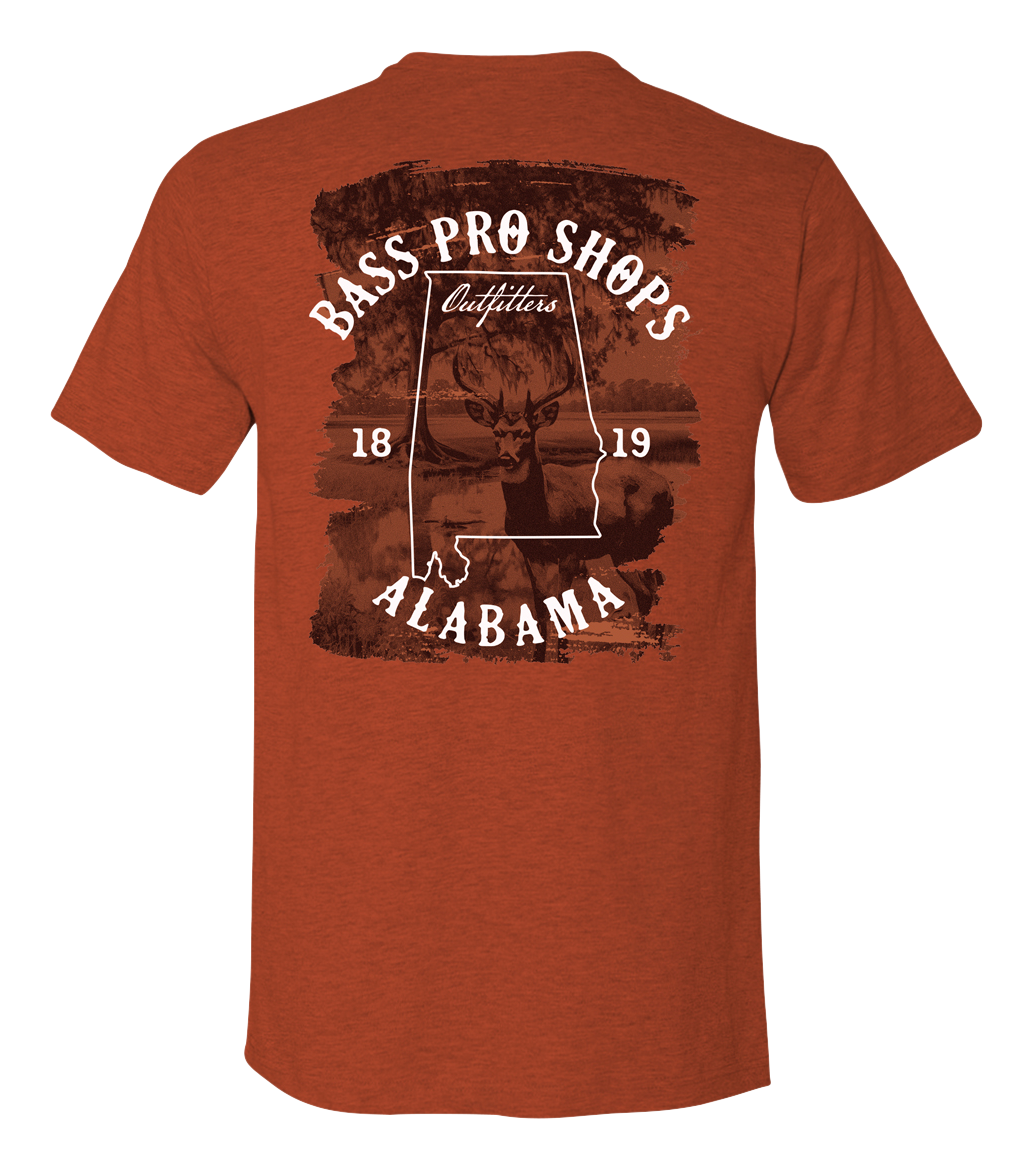 Image of Bass Pro Shops Wonder View State Graphic Short-Sleeve T-Shirt for Men - AL/Rust Heather