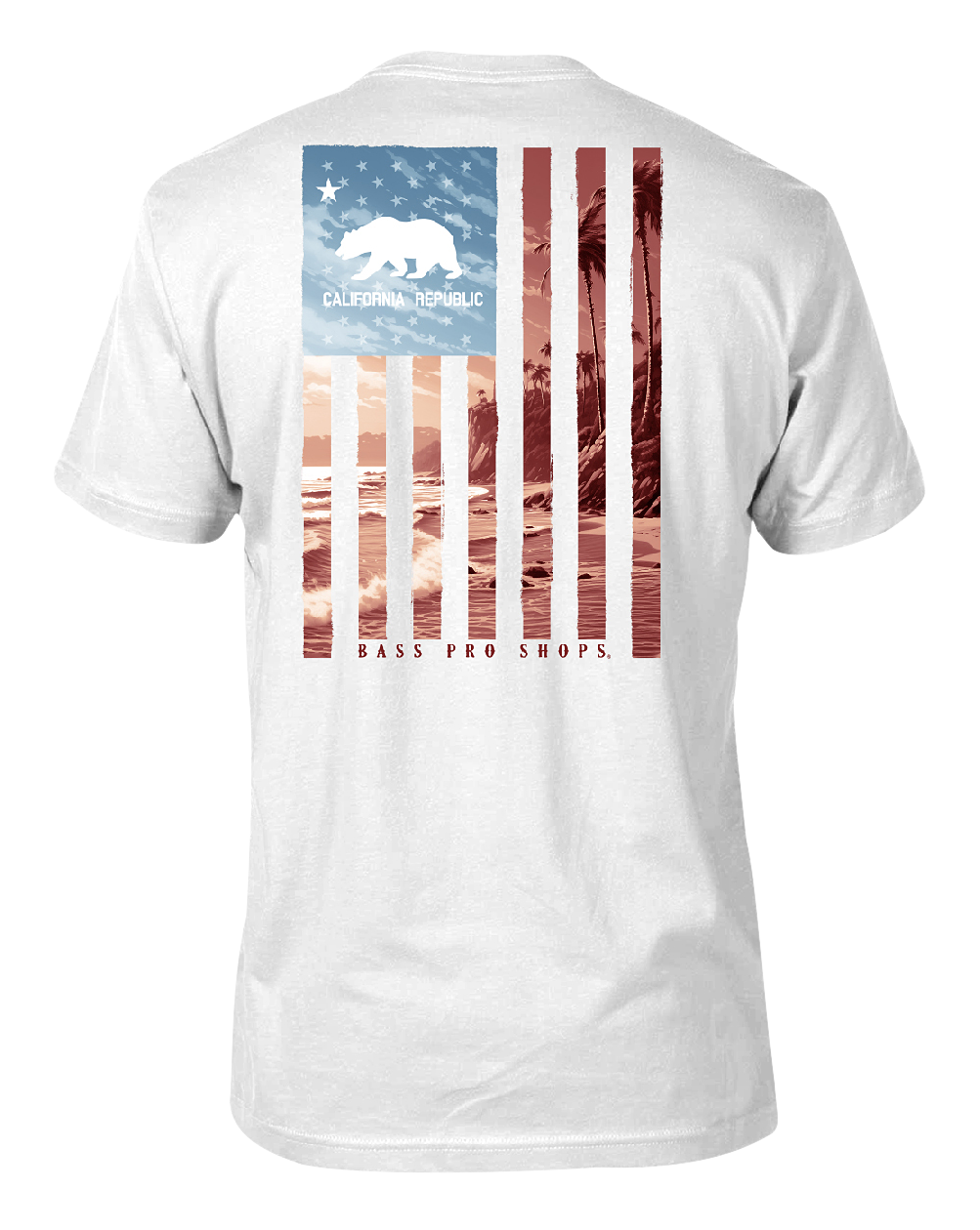 Bass Pro Shops Blue Skies Flag State Graphic Short-Sleeve T-Shirt for Men - California - XL