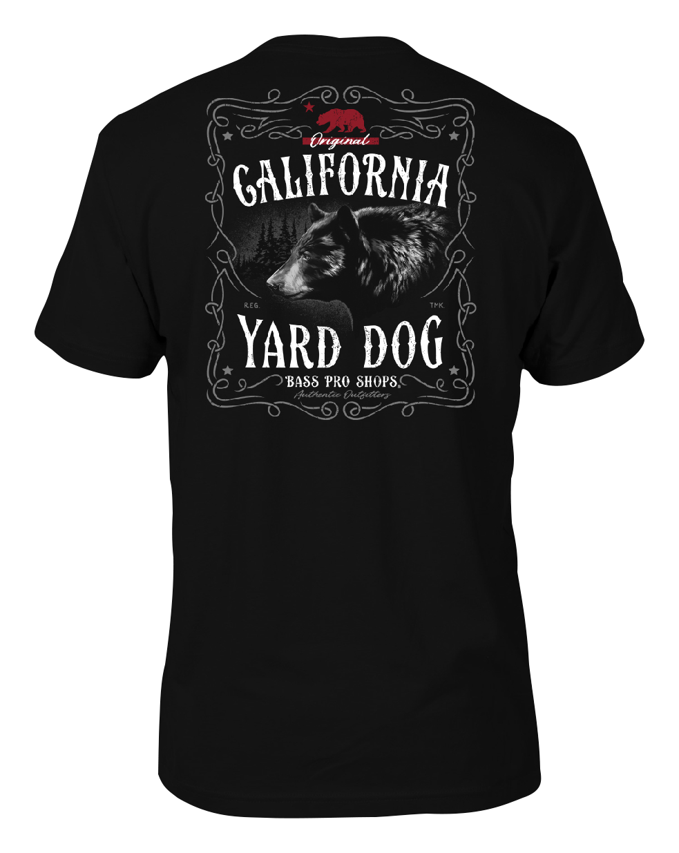 Image of Bass Pro Shops State Yard Dog Short-Sleeve T-Shirt for Men - CA/Black - L