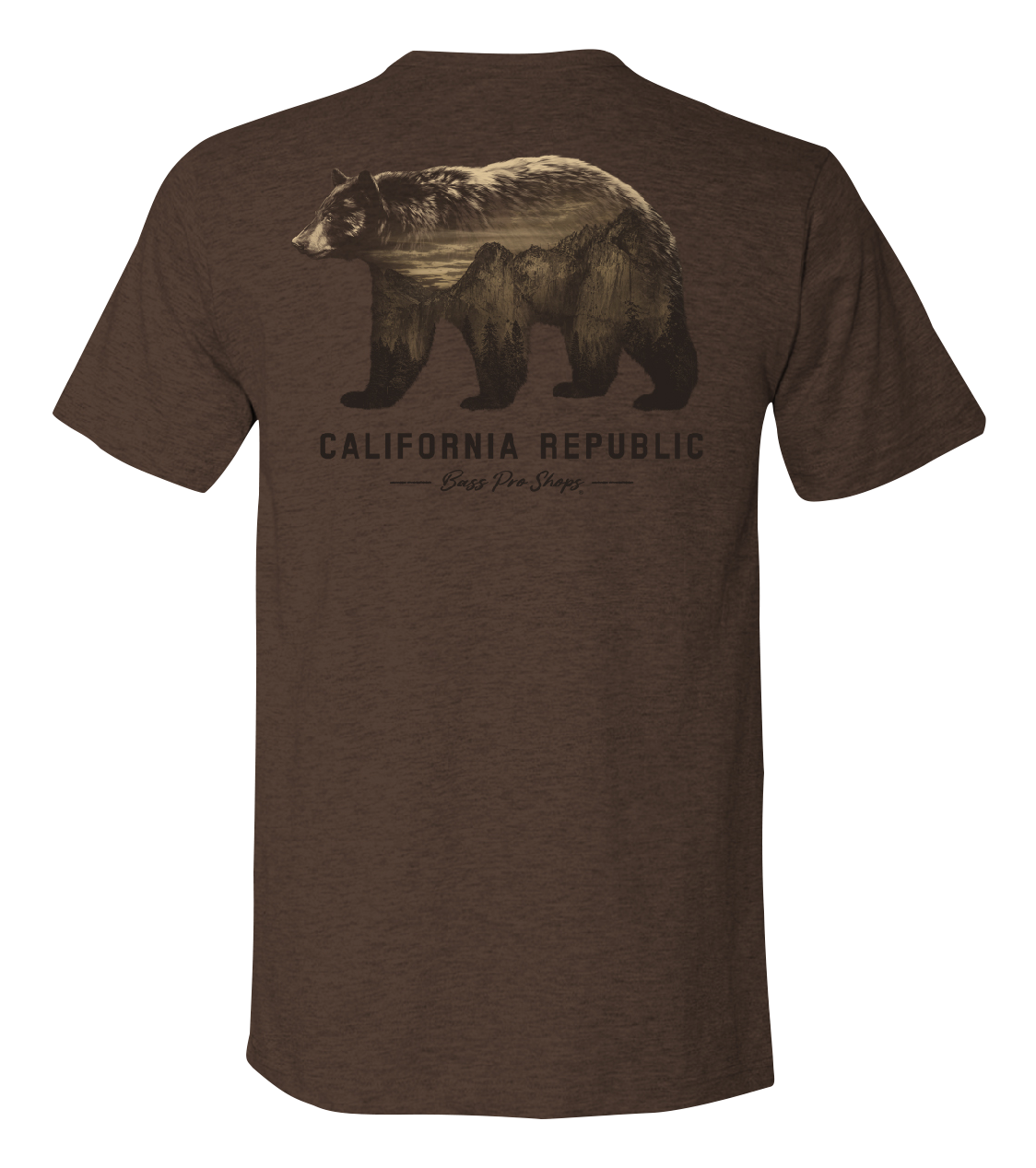 Image of Bass Pro Shops California Mountain Bear Short-Sleeve T-Shirt for Men - CA/Heather Brown - S