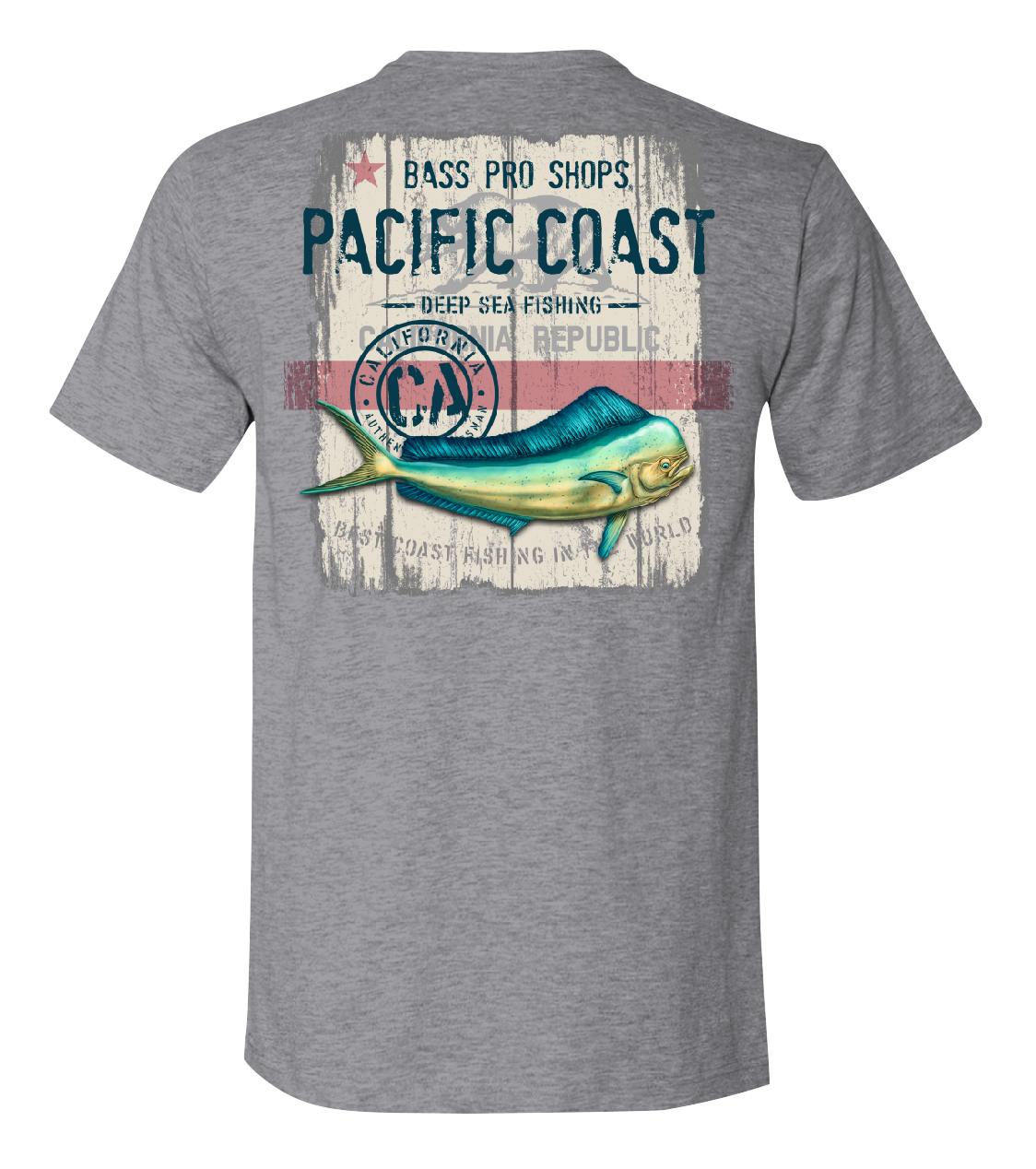 Image of Bass Pro Shops Pacific Coast Graphic Short-Sleeve T-Shirt for Men - CA/Heather