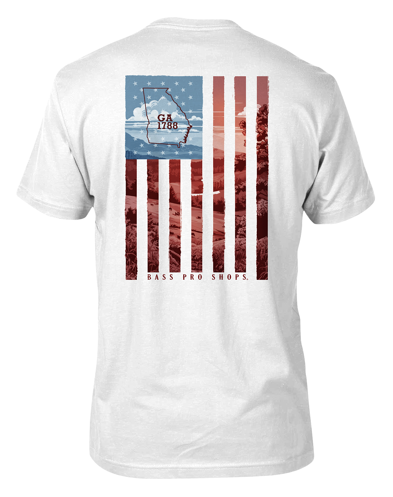 Image of Bass Pro Shops Blue Skies Flag State Graphic Short-Sleeve T-Shirt for Men - Georgia