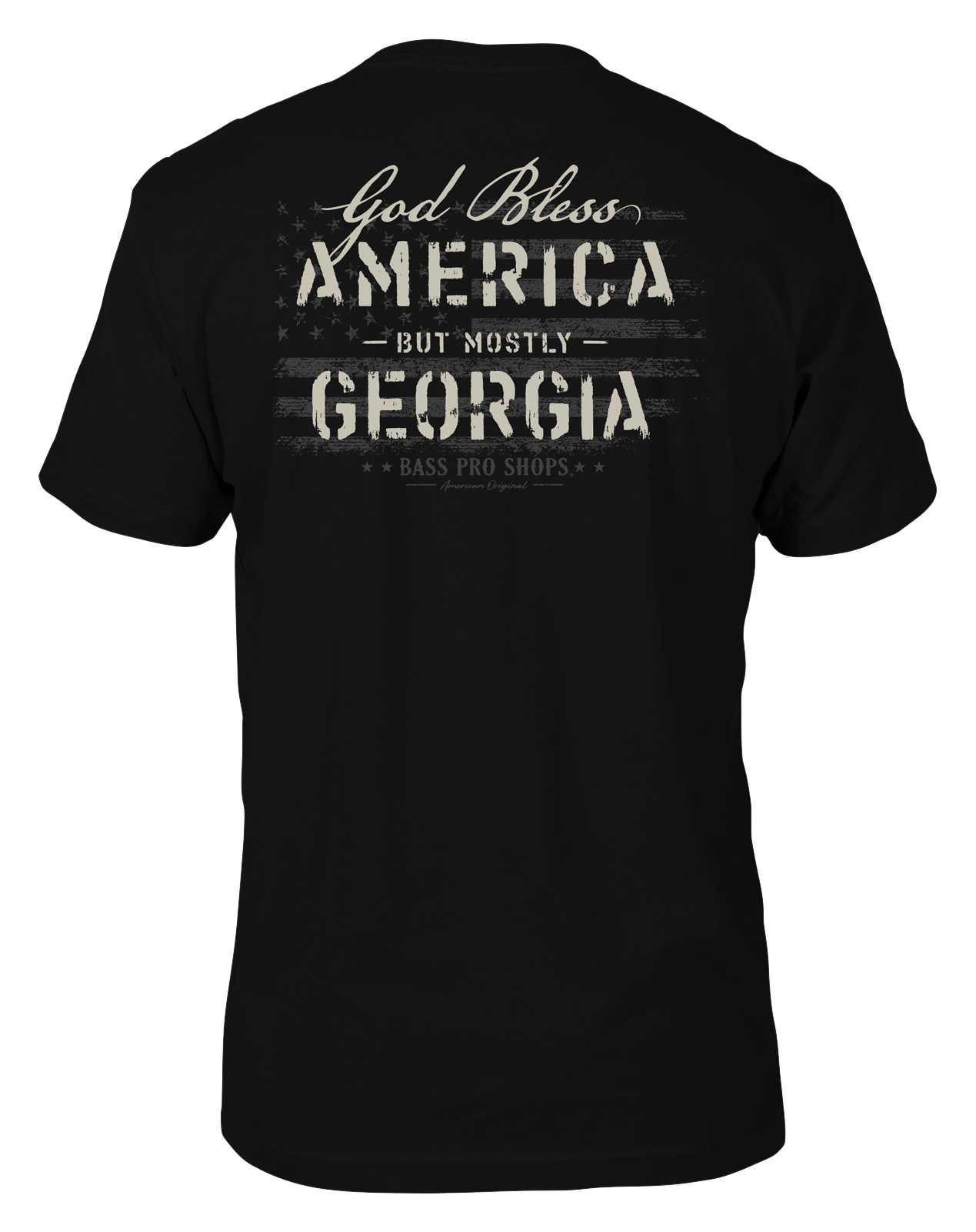 Image of Bass Pro Shops God Bless State Short-Sleeve T-Shirt for Men - GA/Black - L