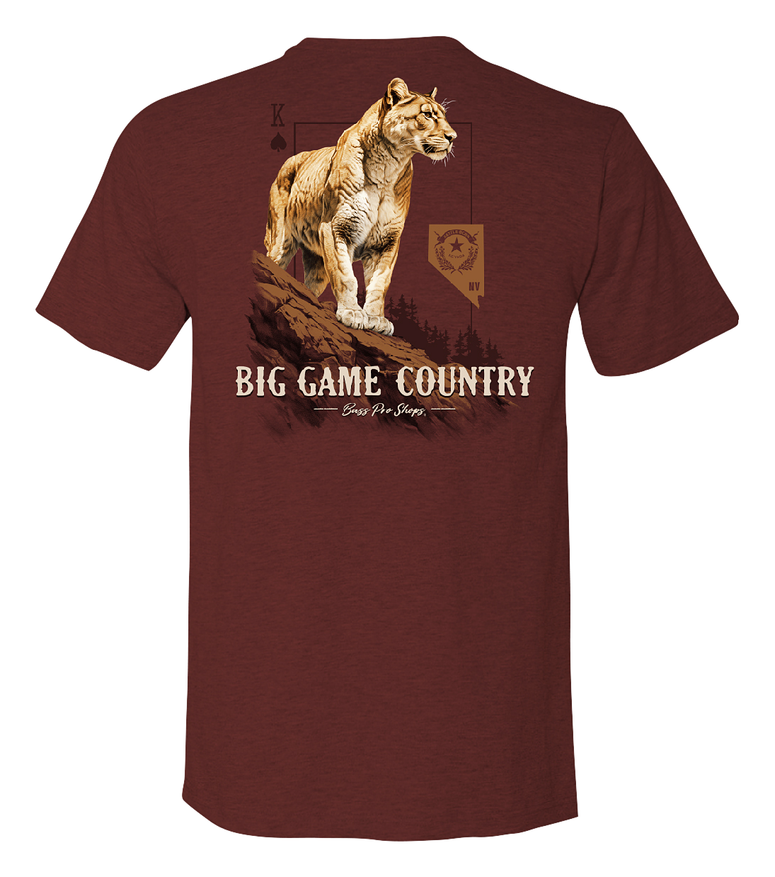 Image of Bass Pro Shops Big Game Country Short-Sleeve T-Shirt for Men - NV/Maroon Heather