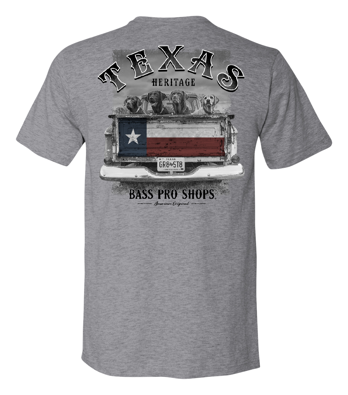 Image of Bass Pro Shops Heritage State Graphic Short-Sleeve Shirt for Men - TX/Heather Gray