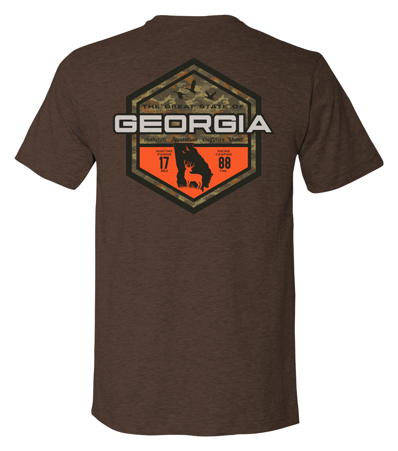 Image of Bass Pro Shops Sportsman's Badge Short-Sleeve T-Shirt for Men - GA/Heather Brown