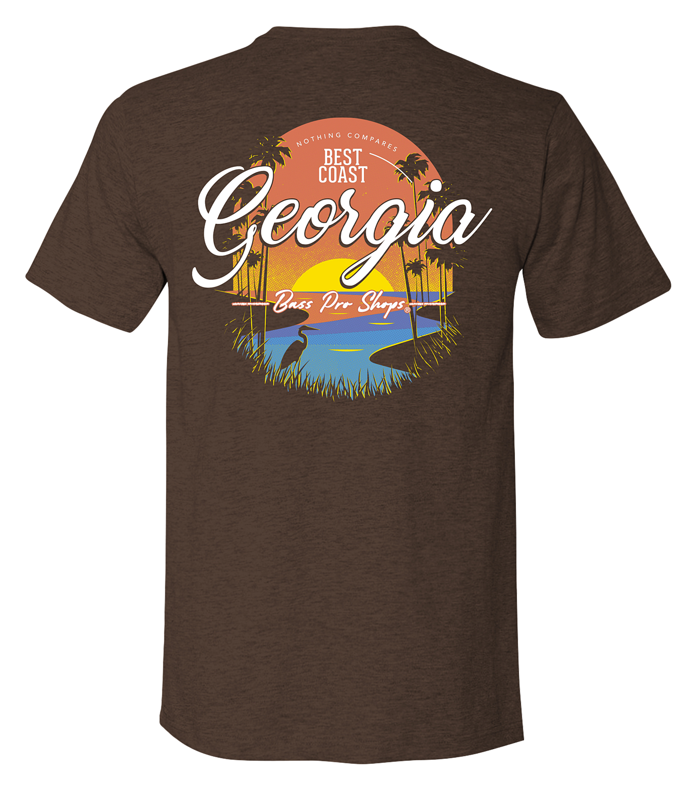 Image of Bass Pro Shops Georgia Best Coast Short-Sleeve T-Shirt for Men - GA/Heather Brown