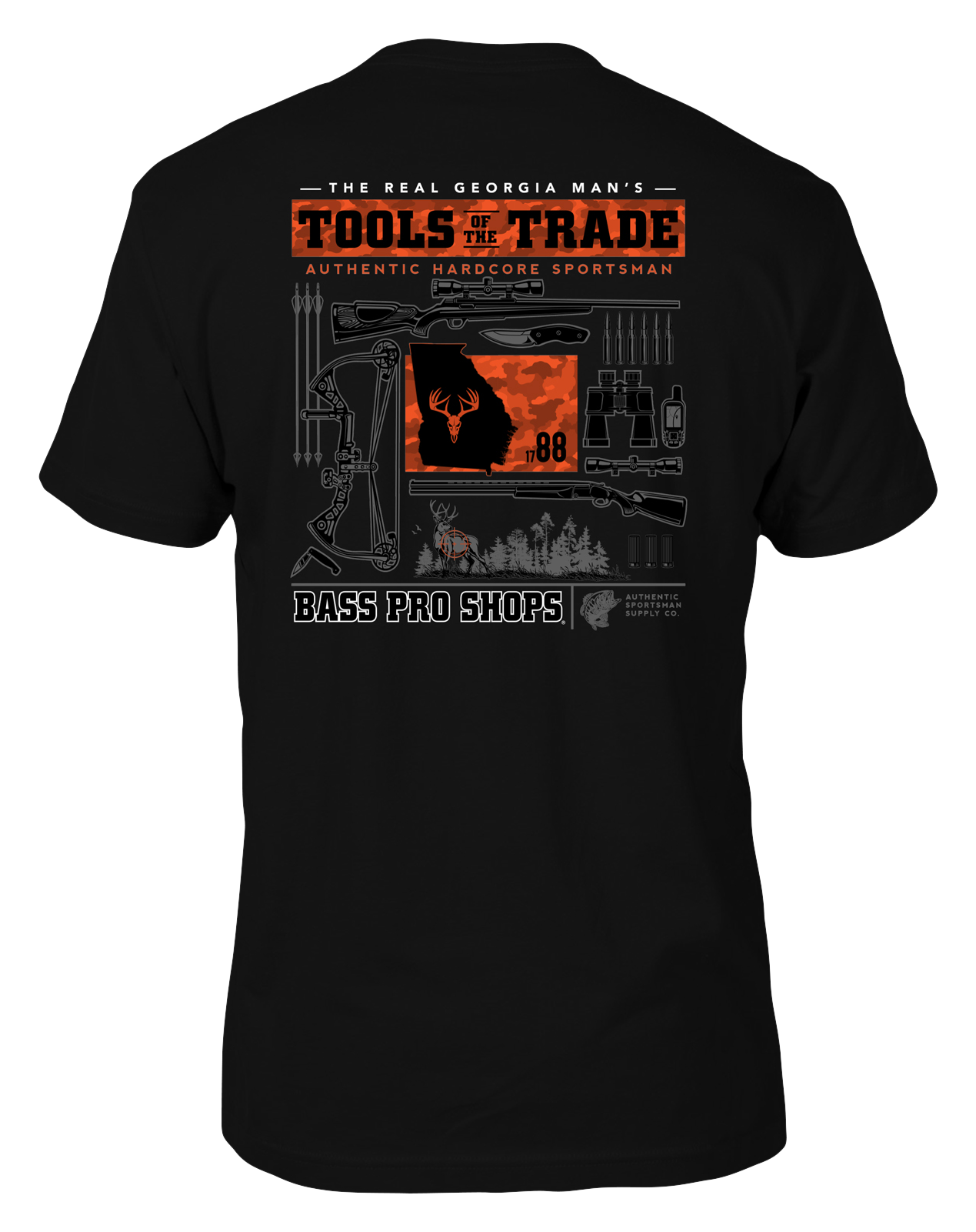 Image of Bass Pro Shops Tools of the Trade Short-Sleeve T-Shirt for Men - Black - Georgia - 3XL