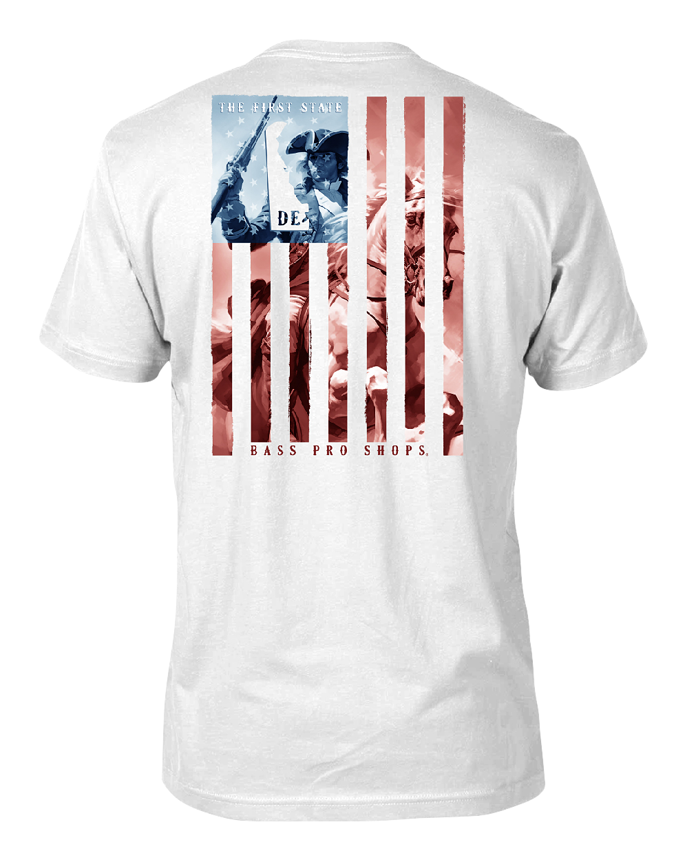 Image of Bass Pro Shops Blue Skies Flag State Graphic Short-Sleeve T-Shirt for Men - Delaware