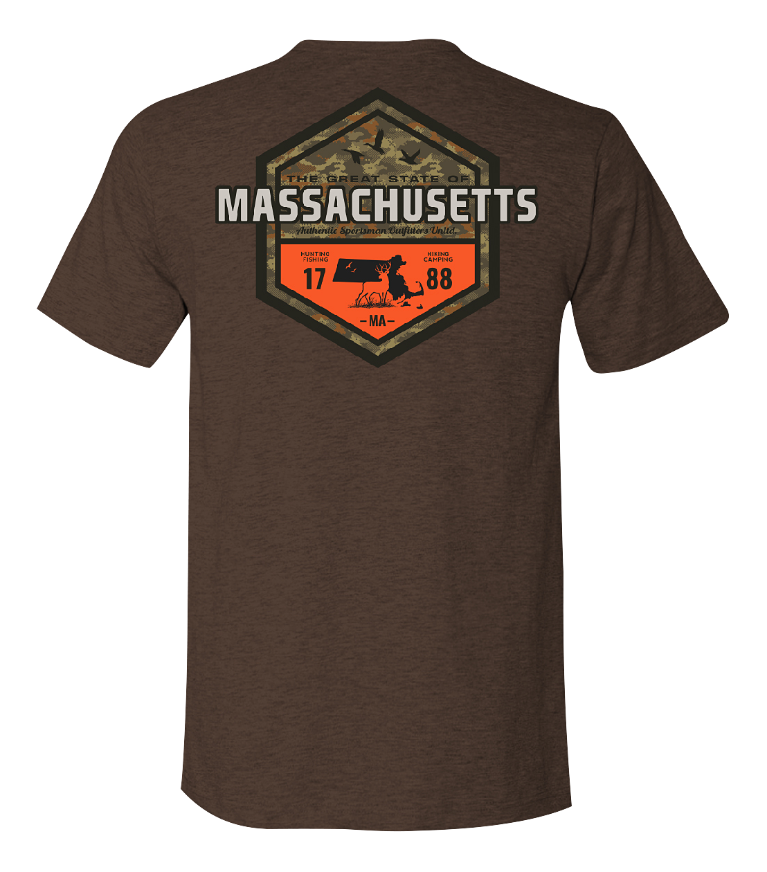 Image of Bass Pro Shops Sportsman's Badge Short-Sleeve T-Shirt for Men - MA/Heather Brown