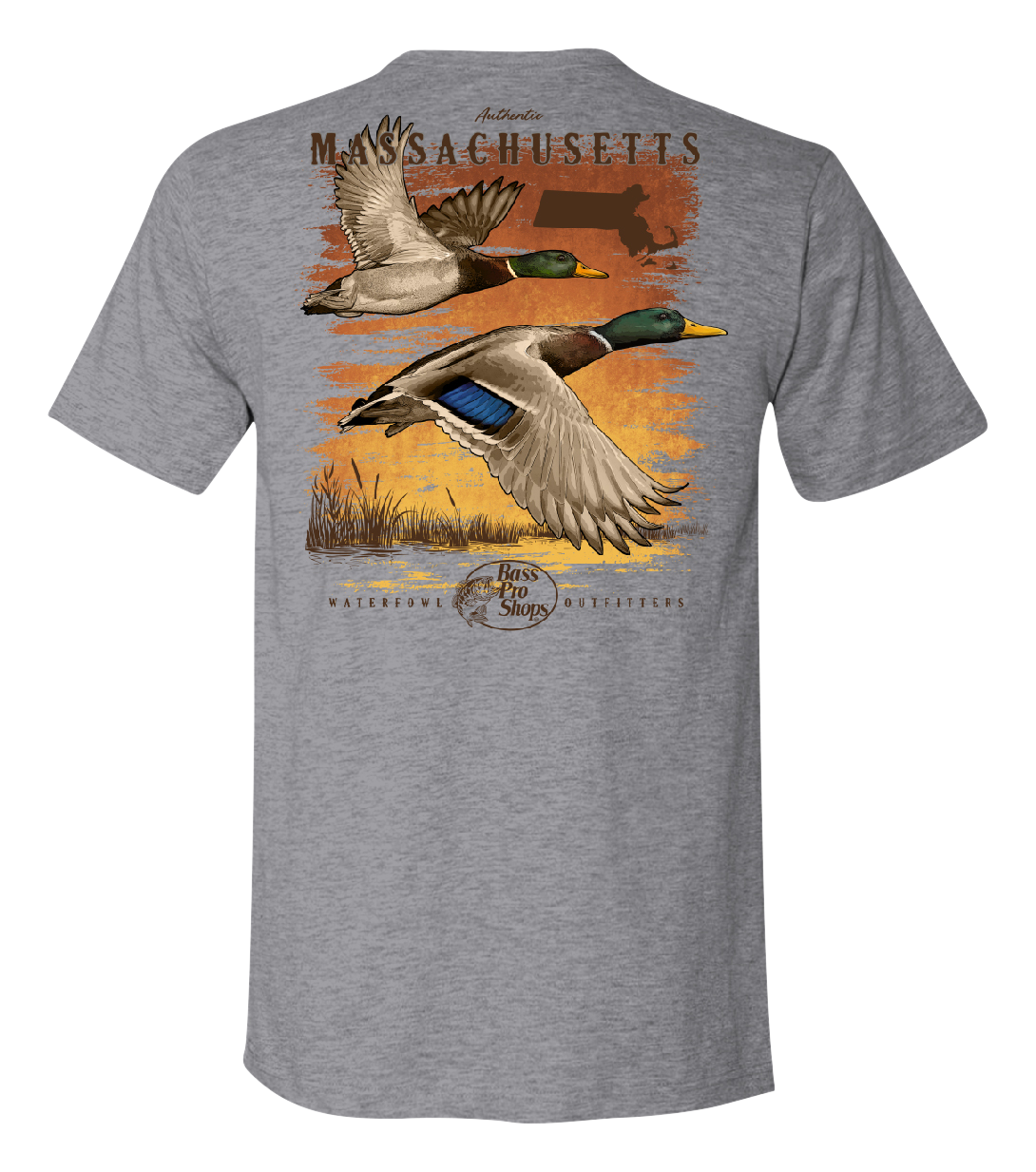 Image of Bass Pro Shops Mallard Sunrise Short-Sleeve T-Shirt for Men - MA/Heather Gray