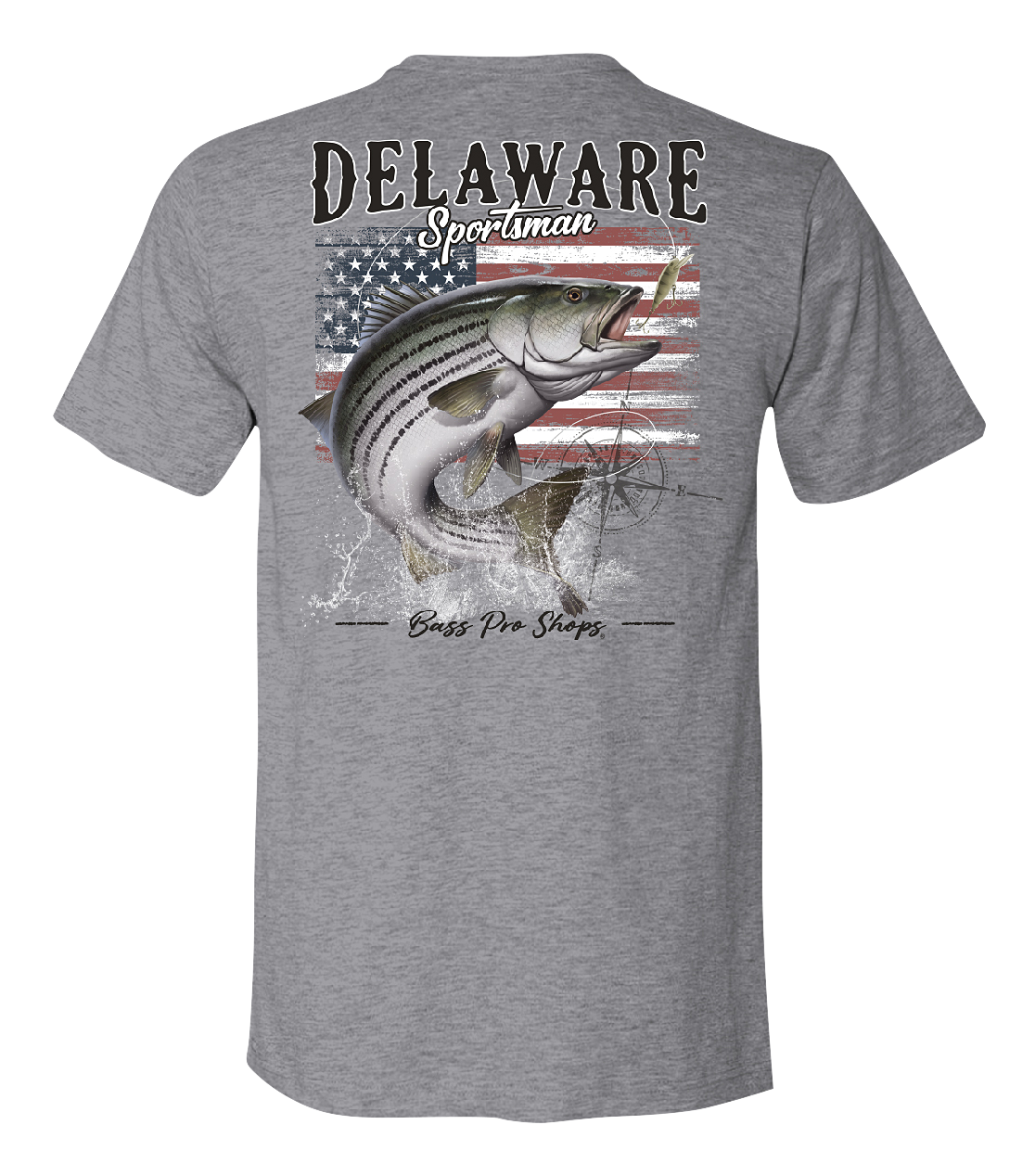 Image of Bass Pro Shops Fish Flag Short-Sleeve T-Shirt for Men - DE/Heather Gray