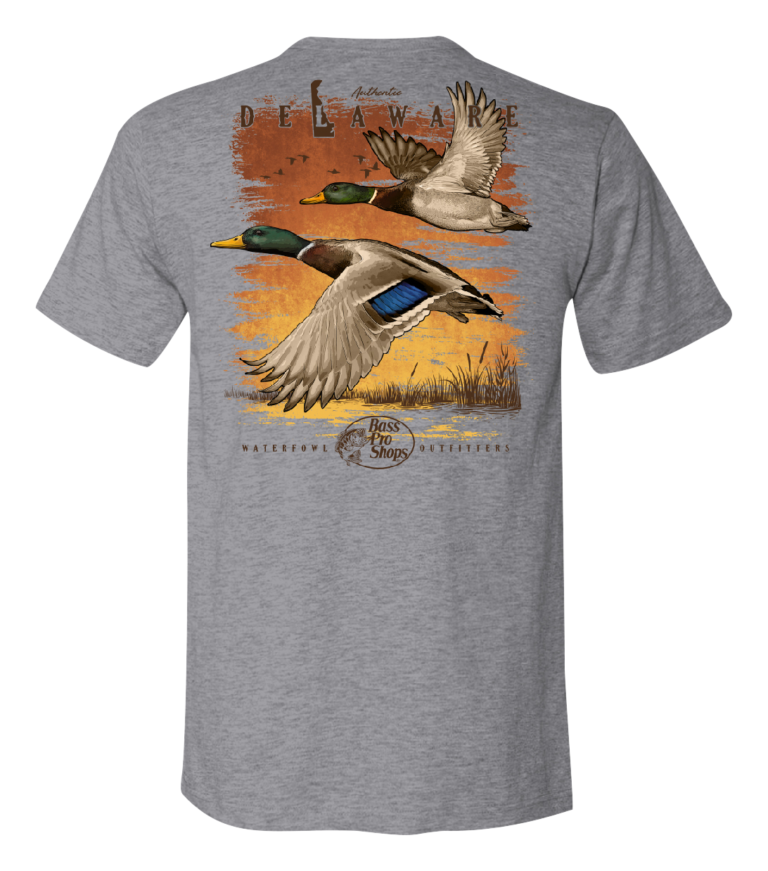Image of Bass Pro Shops Mallard Sunrise Short-Sleeve T-Shirt for Men - DE/Heather Gray
