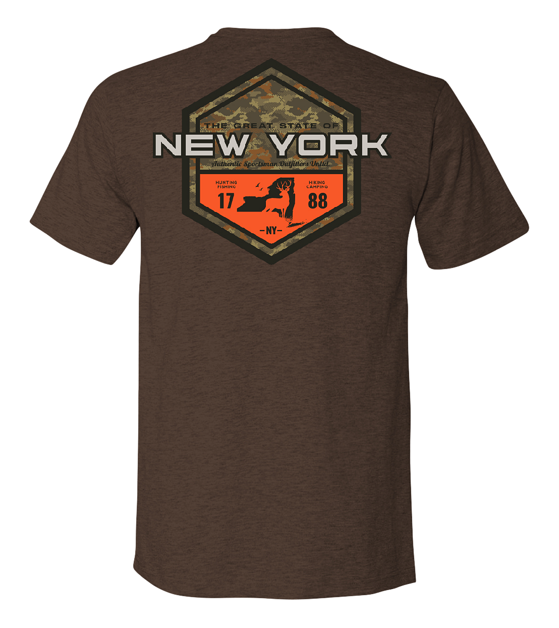 Image of Bass Pro Shops Sportsman's Badge Short-Sleeve T-Shirt for Men - NY/Heather Brown
