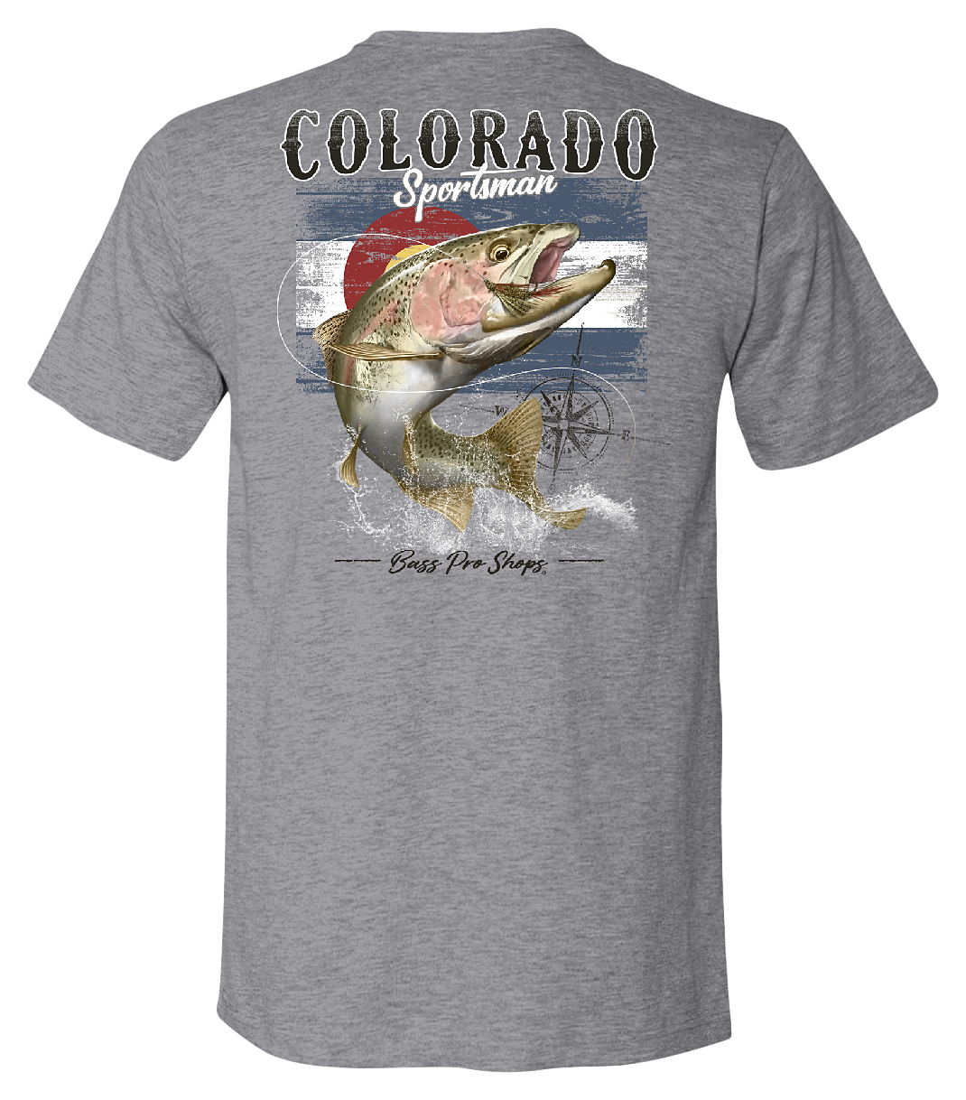 Image of Bass Pro Shops Fish Flag Short-Sleeve T-Shirt for Men - CO/Heather Gray