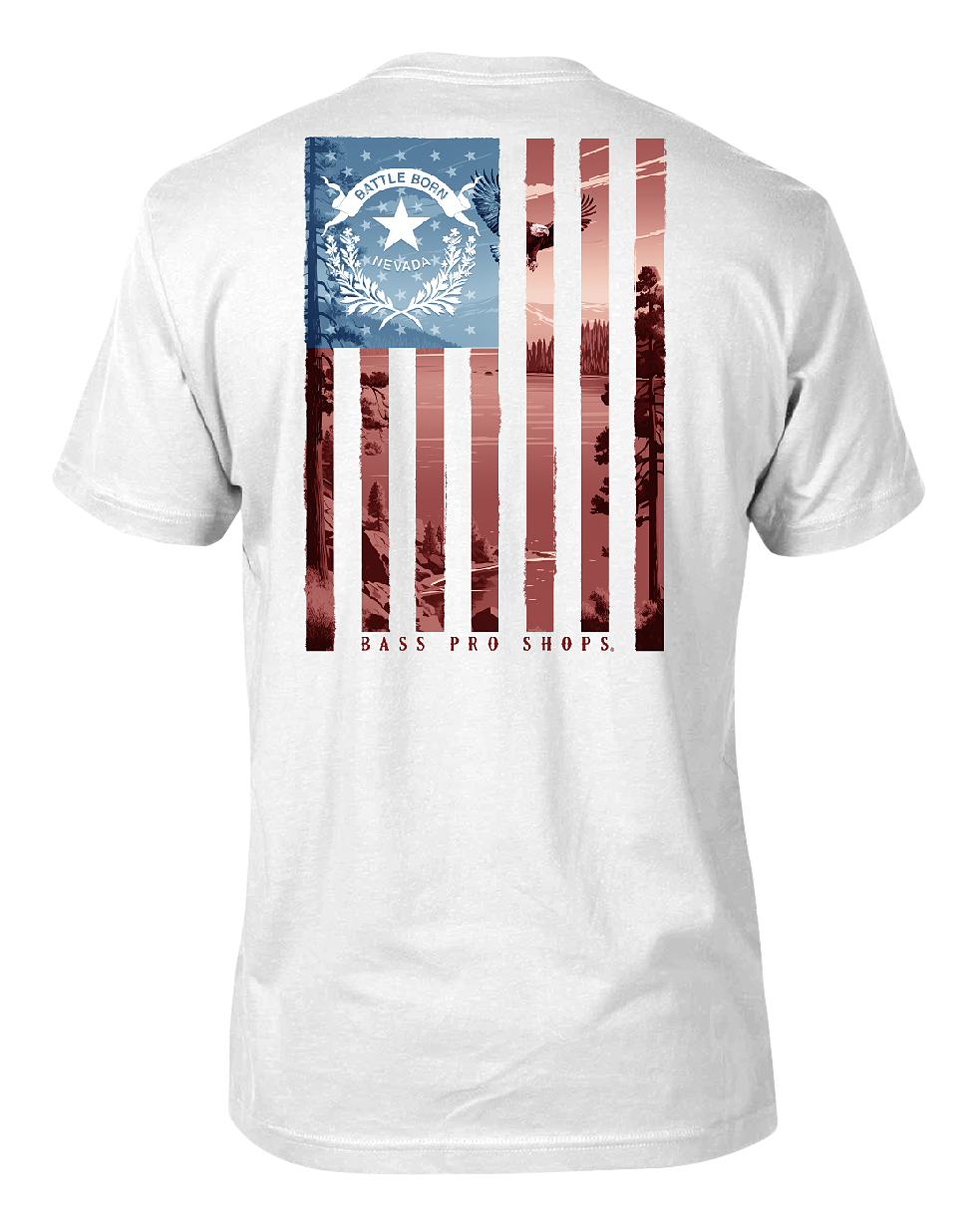Image of Bass Pro Shops Blue Skies Flag State Graphic Short-Sleeve T-Shirt for Men - Nevada