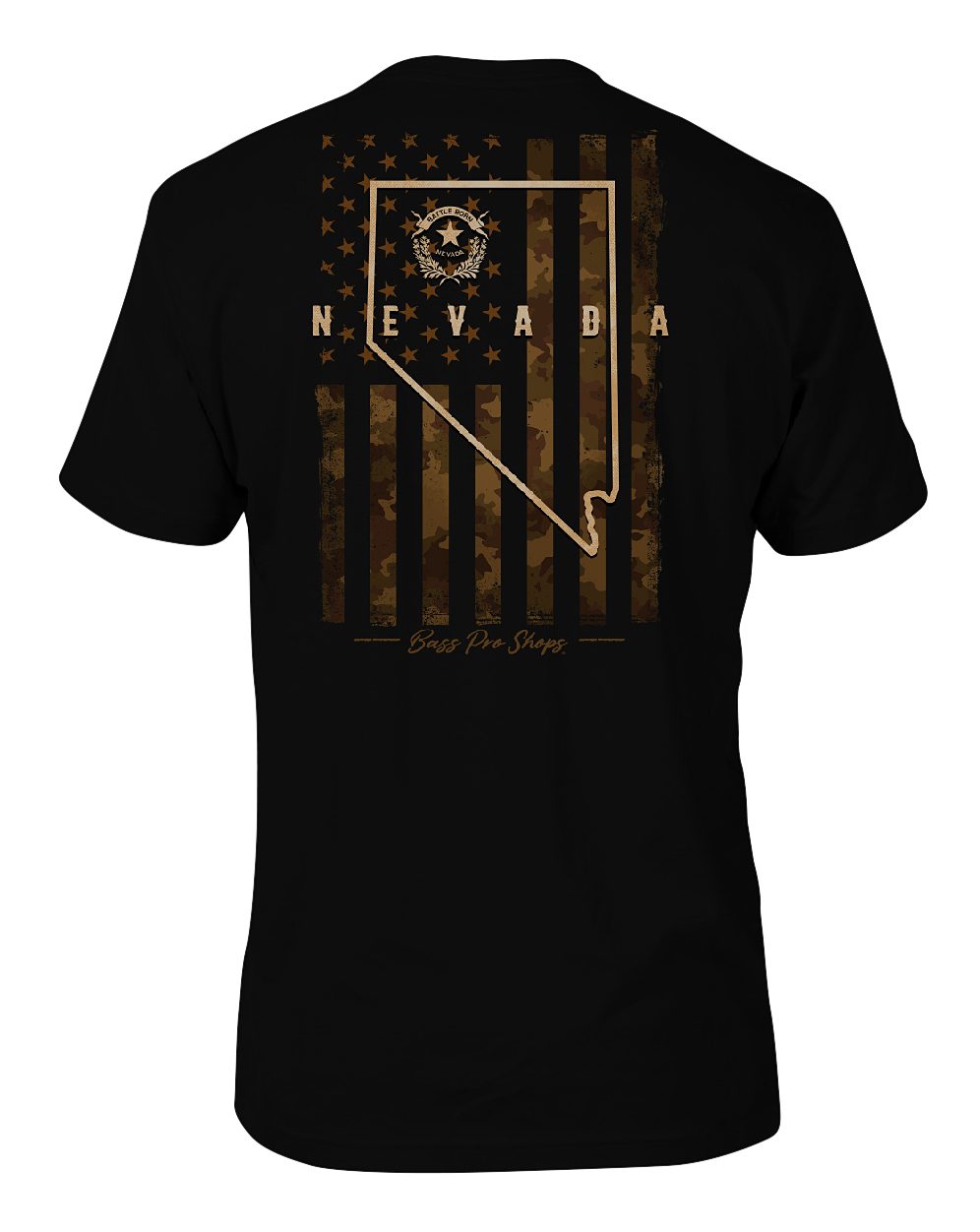 Image of Bass Pro Shops Camo Flag Short-Sleeve T-Shirt for Men - NV/Black - 3XL